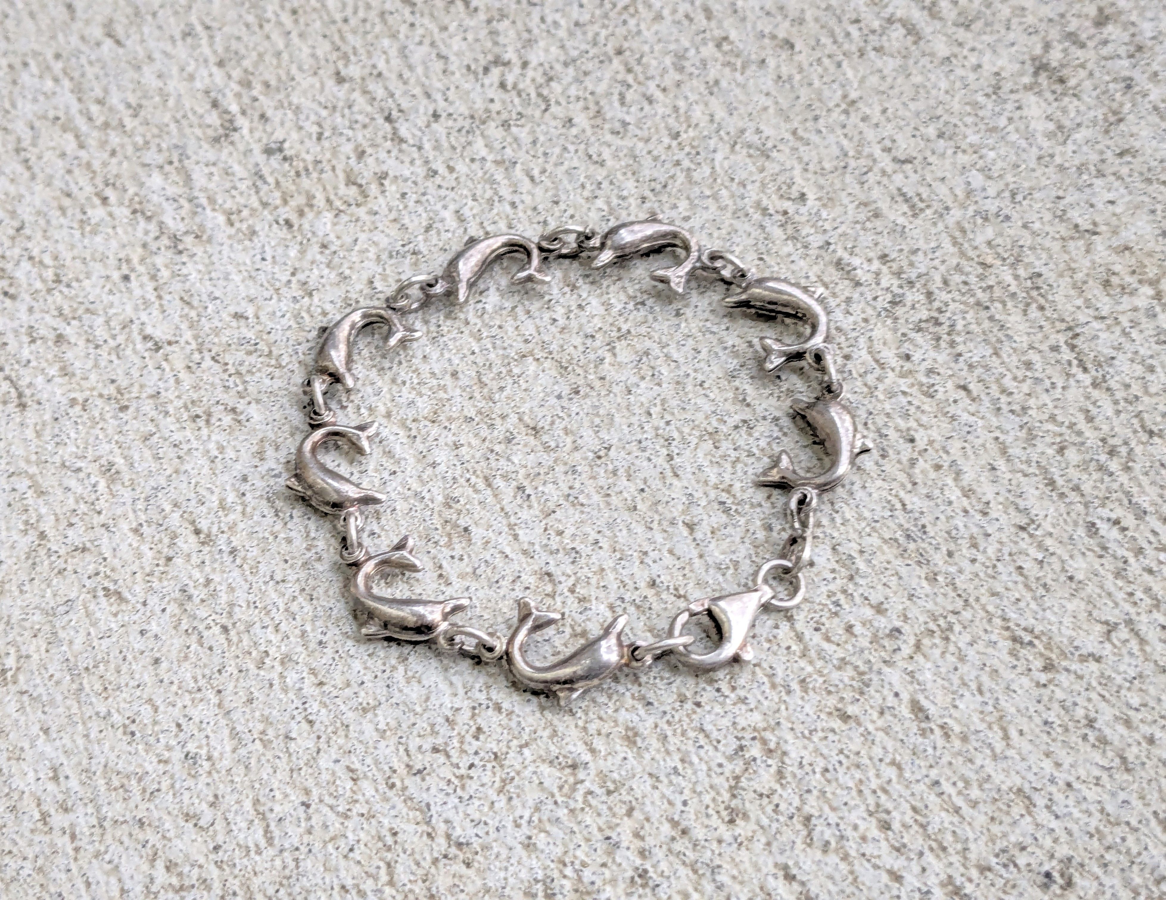 Jewelry × Vintage Vintage Sterling Silver Bracelet Dolphin 7.25" Animal Y2K Size ONE SIZE - 2 Thumbnail