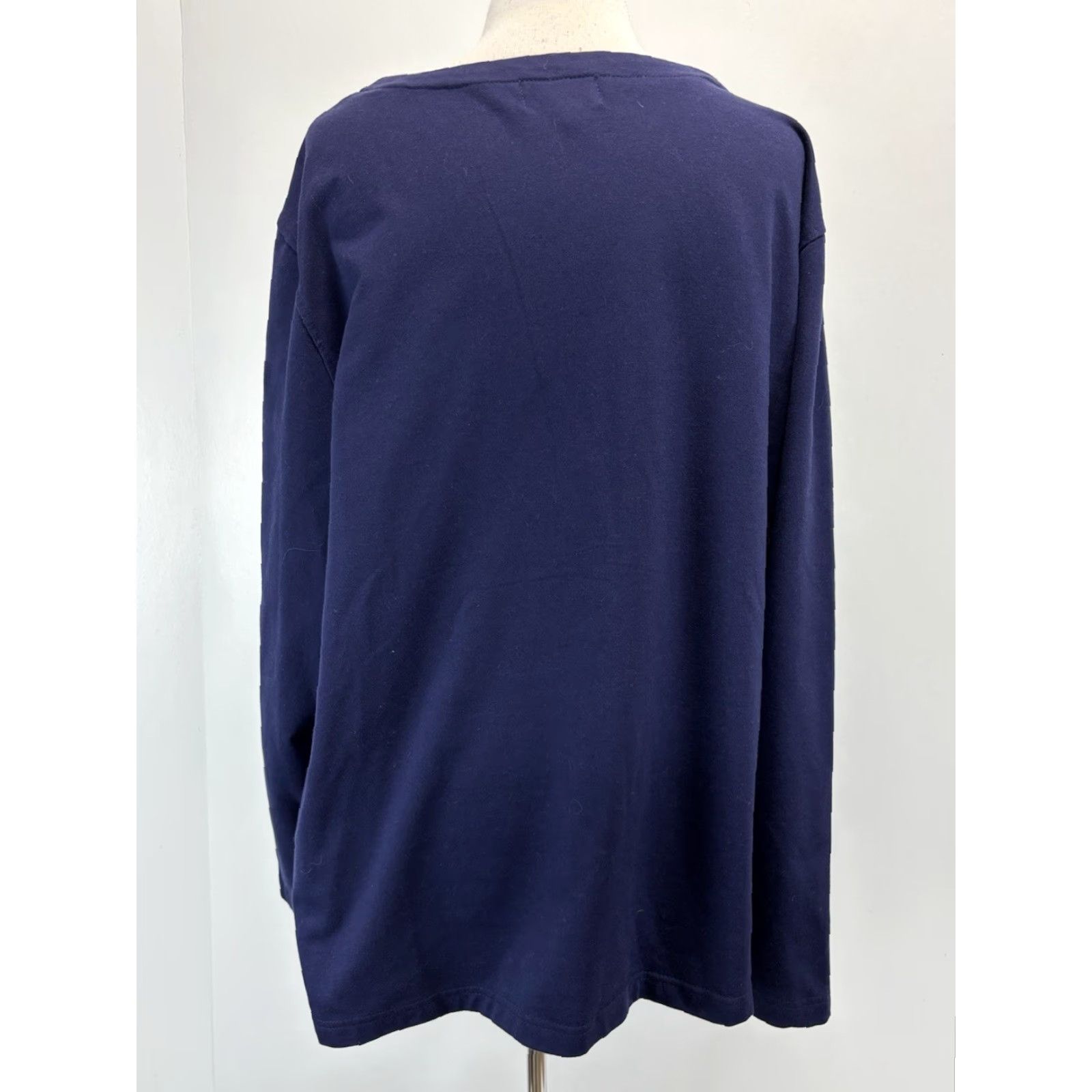 4SDESIGNS VINTAGE C&K Designs Cardigan Women’s 3X Plus Navy Embroidered Appliqué Ladybugs Blue Cotton Blend Sweater Long Sleeve Round Neck Womens Size XXL / US 16-18 / IT 52-54 - 3 Thumbnail