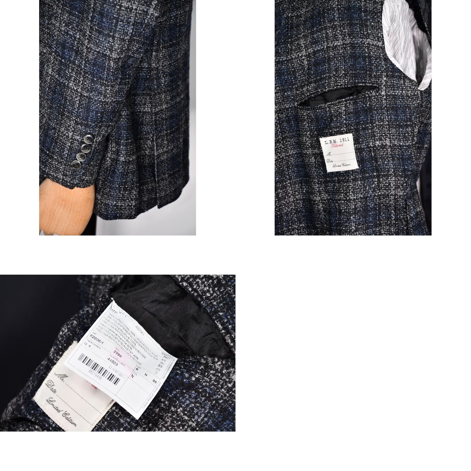 L.B.M. 1911 L.B.M 1911 Blazer Shirt Men 52 Blue Check Wool Limited Edition Tailored Modern Classic Suit Jacket Size 52R - 8 Thumbnail