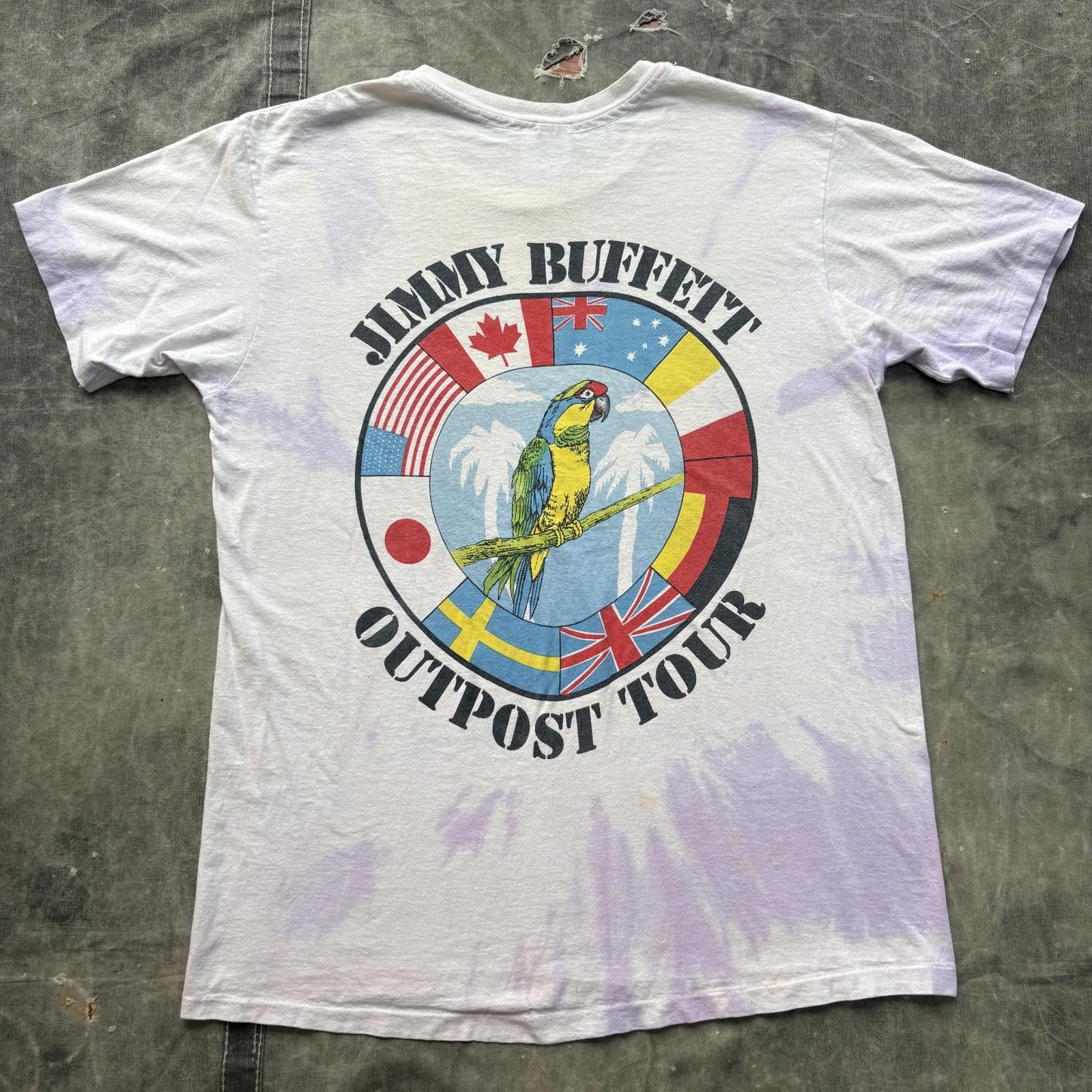 Band Tees Vintage 90s Jimmy Buffett Outpost Tour Tie Dye Band Shirt Size US L / EU 52-54 / 3 - 2 Thumbnail