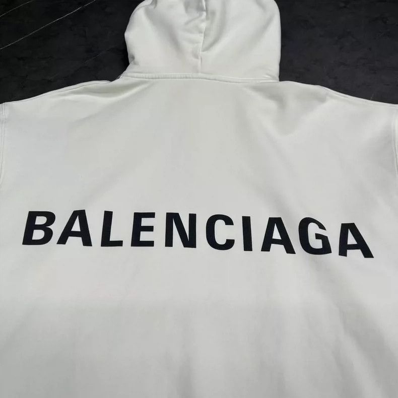 Balenciaga Balenciaga Logo Hoodie in White-2506 Size US S / EU 44-46 / 1 - 7 Thumbnail