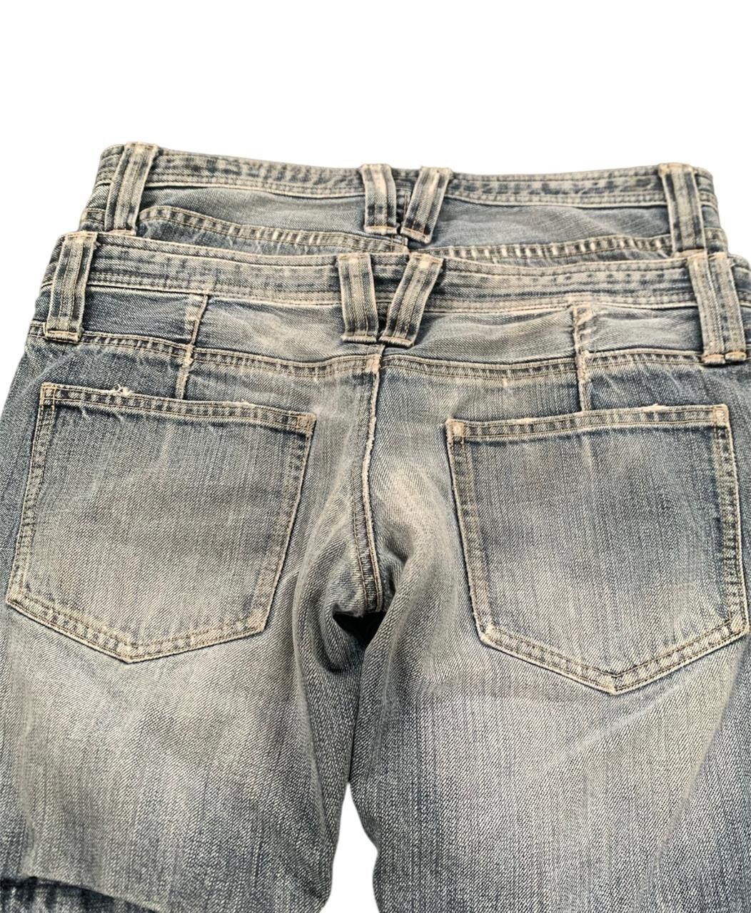 20471120 × Beauty Beast × PPFM PPFM Distressed Denim Double Waist Jeans Size US 31 - 4 Thumbnail