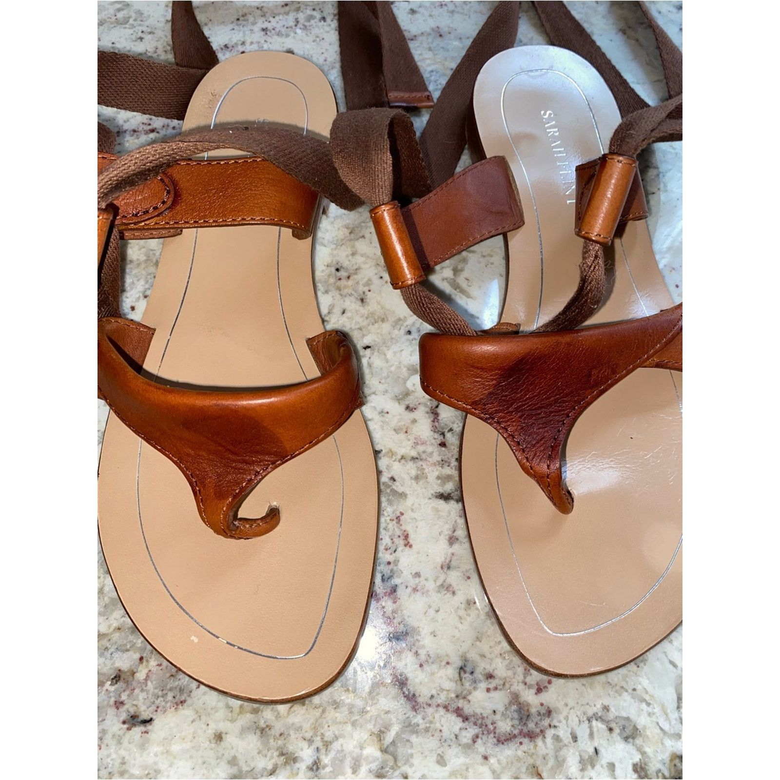 Sarah Flint Sarah Flint $295 Grear Saddle Grecian Lace Up Sandal 7 Size US 7 / IT 37 - 3 Thumbnail