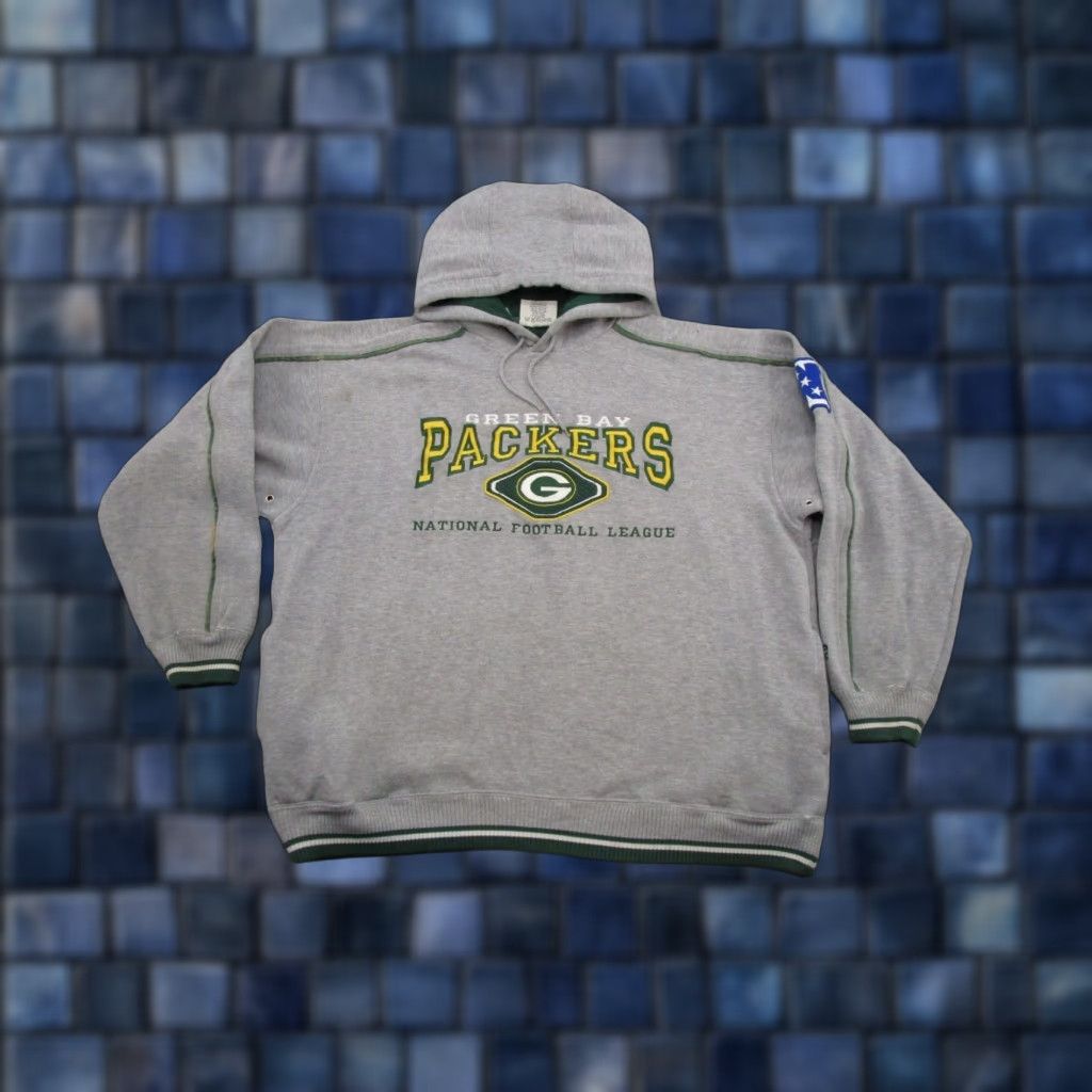 Lee VINTAGE Lee Hoodie Mens L 90s Green Bay Packers NFC Gray Cotton Football Sports Pullover Hooded Size US L / EU 52-54 / 3 - 1 Thumbnail