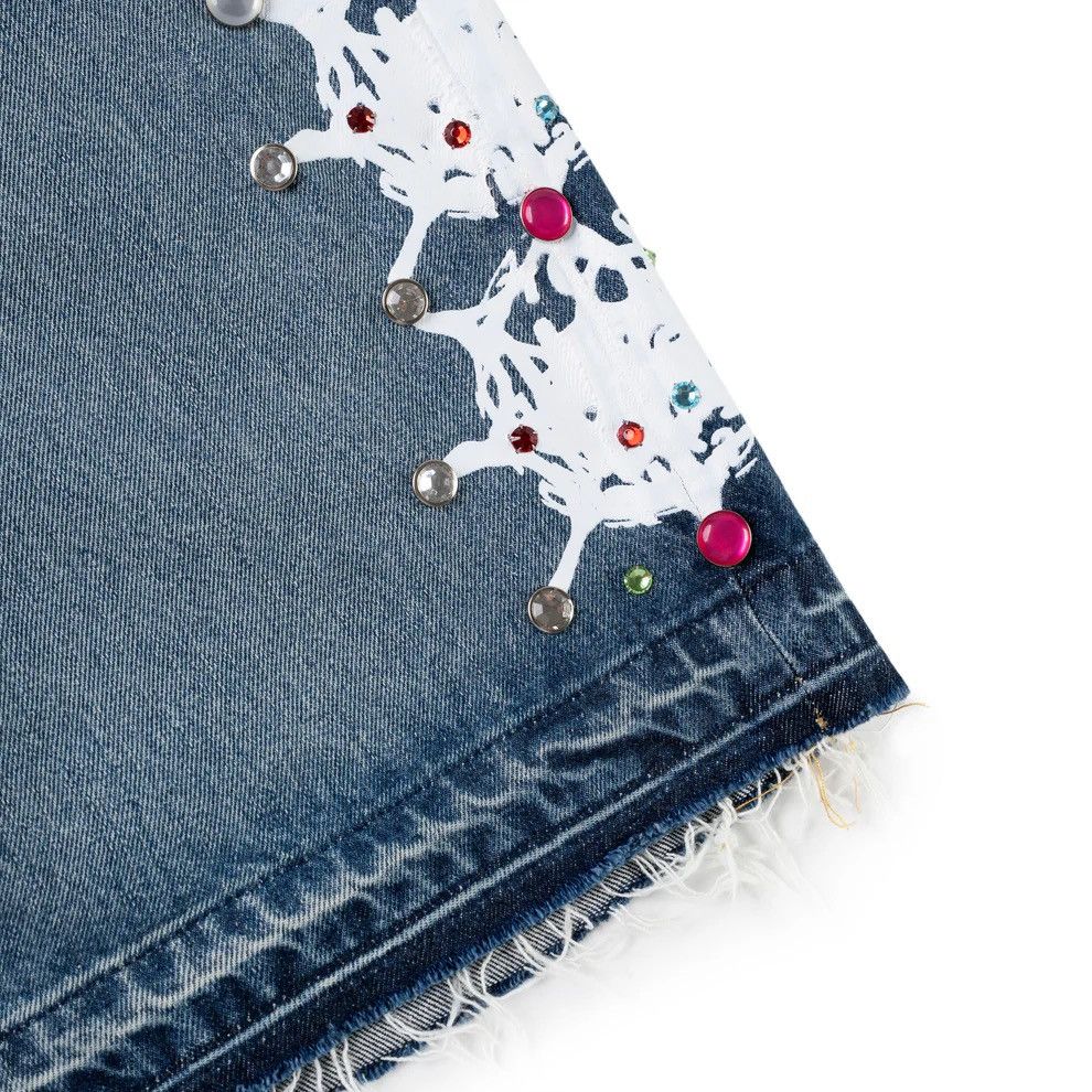 Sp5der Rhinestone denim shorts Size US 30 / EU 46 - 7 Thumbnail