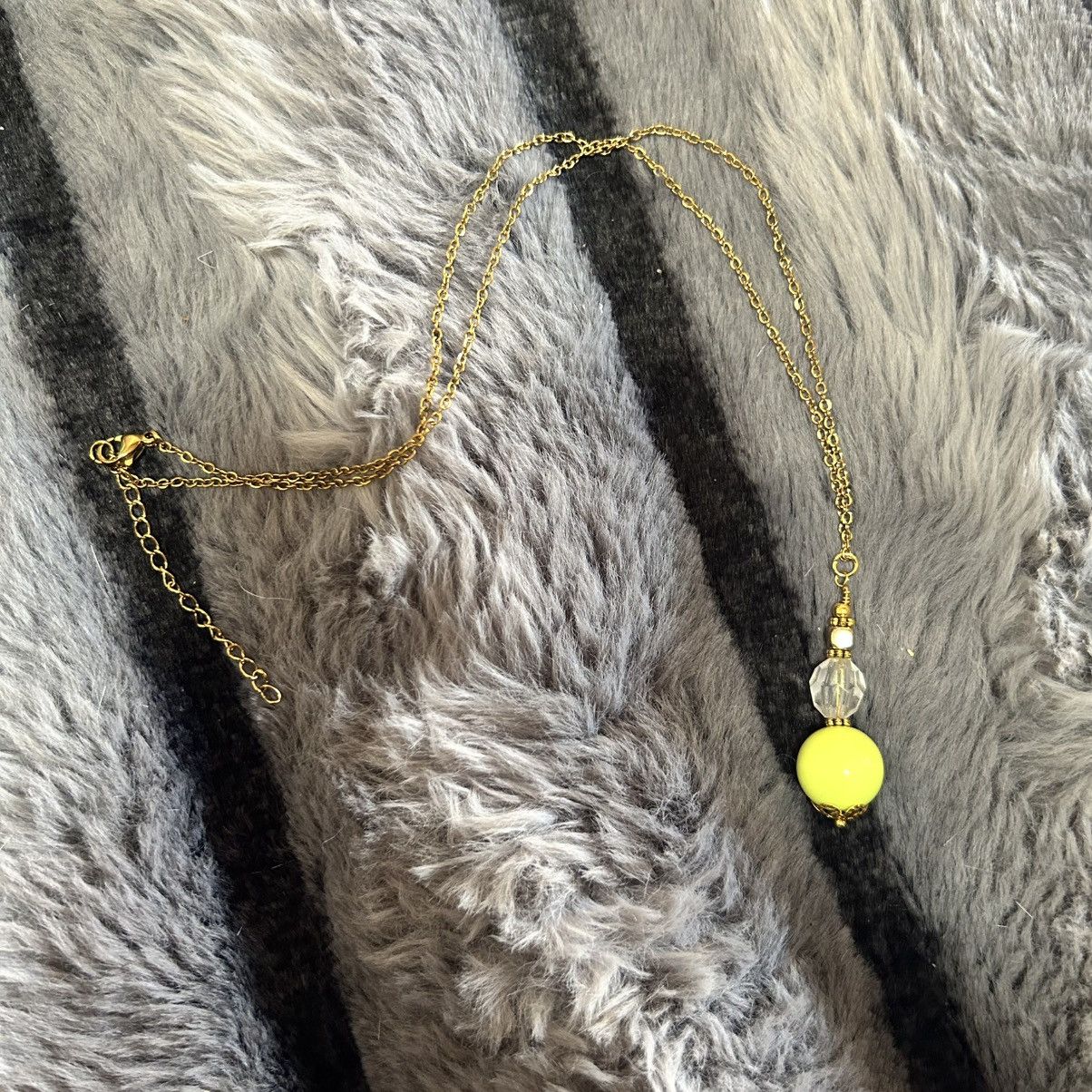 Handmade Handcrafted vintage bead faceted glass crystal drop necklace Size ONE SIZE - 6 Thumbnail