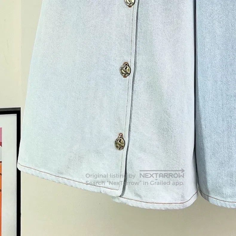 Chanel Chanel 18C buckled slit denim wide-leg trousers Size 24" / US 00 / IT 34 - 4 Thumbnail