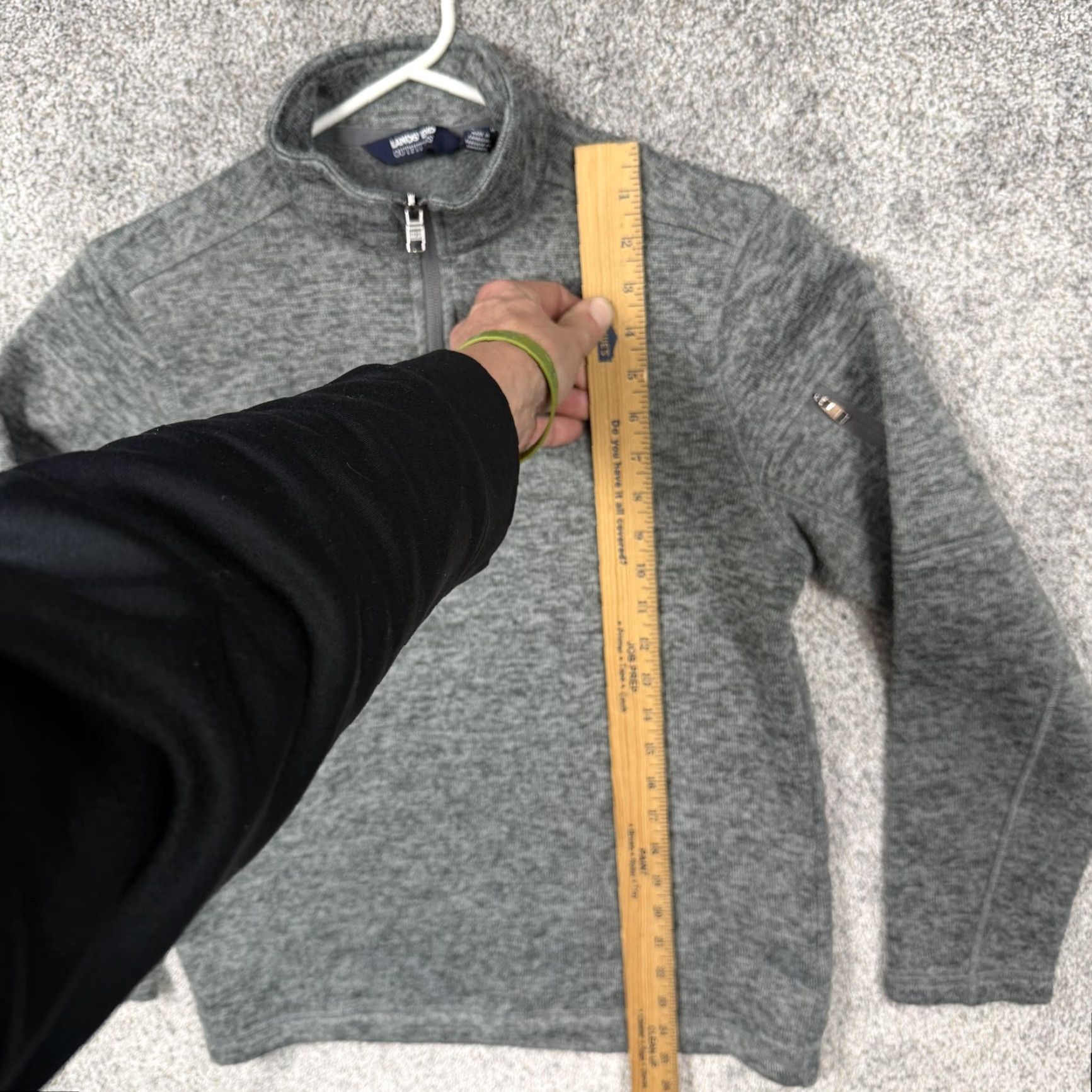 Lands' End Lands' End Mens Small Gray Fleece Pullover 1/4 Zip Mock Neck Zip Pockets Casual Outdoor Hiking Size US S / EU 44-46 / 1 - 2 Thumbnail