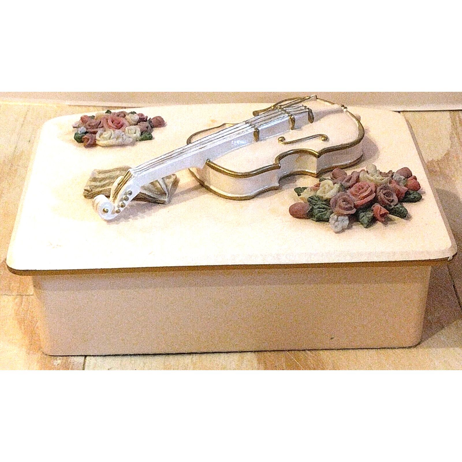 Other Pink Pearl Jewelry Box Whte Violin Flowers Hand-Paint Mirror Size ONE SIZE - 2 Thumbnail