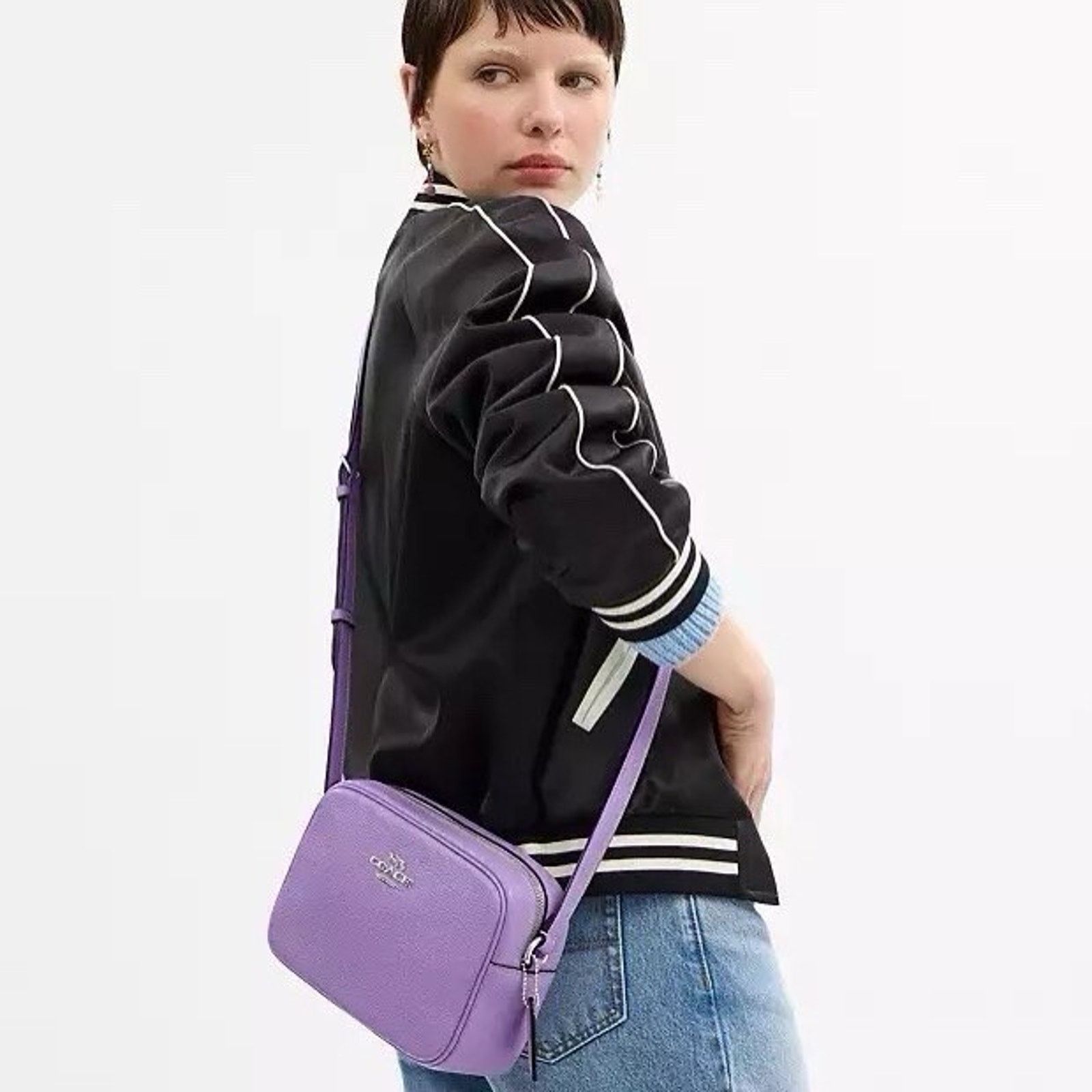 Coach NWT Coach Jamie Leather Camera Bag CR110 in Silver/Iris Size ONE SIZE - 8 Thumbnail