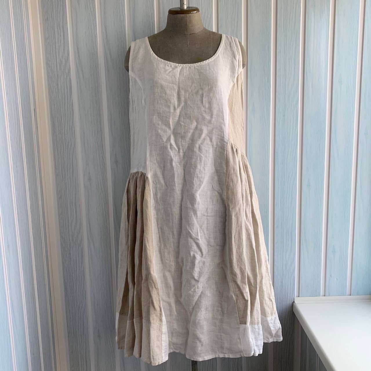 Other Cocon.commerz by Privatsachen Multicolor Linen Flare Dress Size L / US 10 / IT 46 - 1 Thumbnail