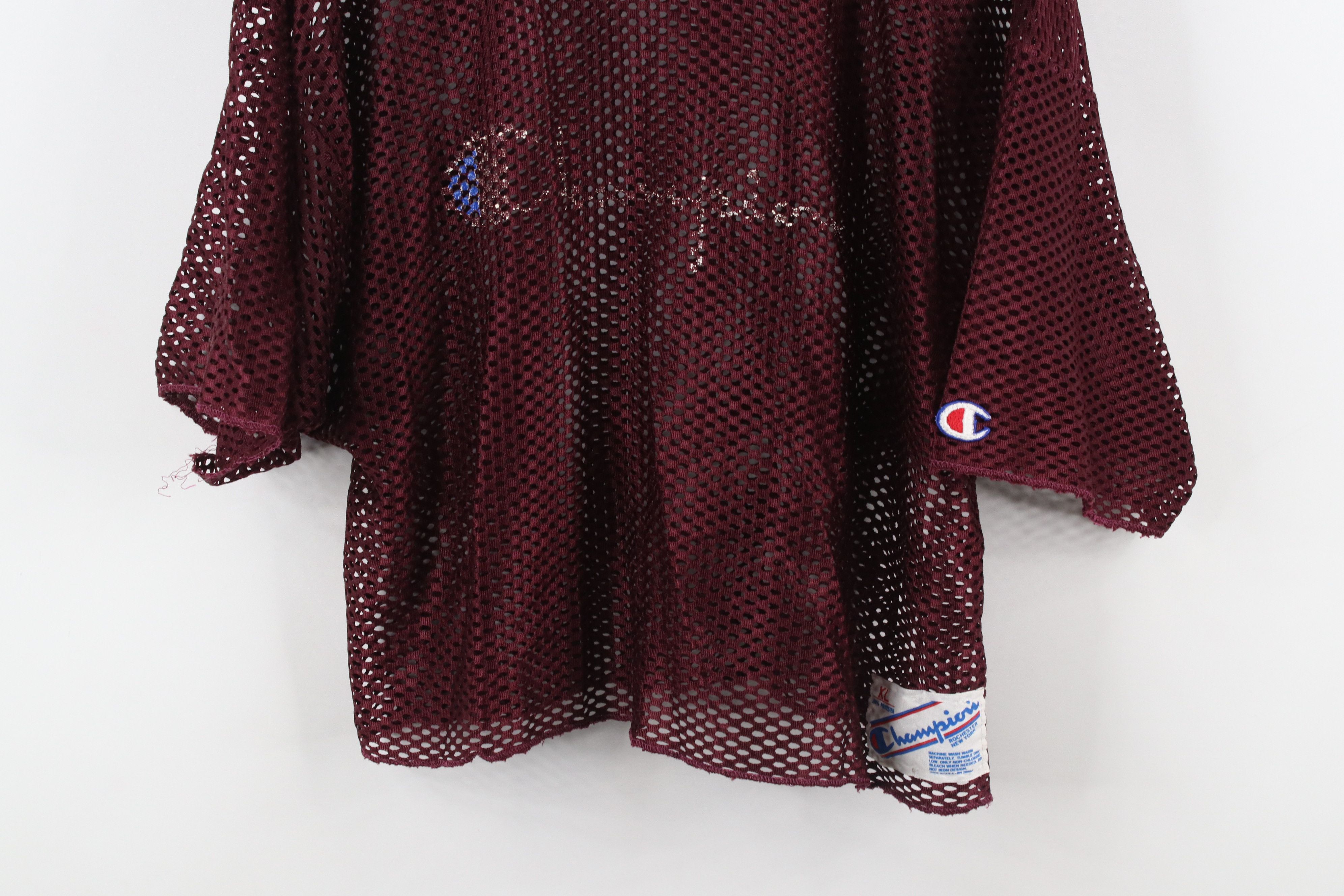 Champion × Vintage Vintage 80s Champion Cropped Football Jersey Burgundy USA Size US XL / EU 56 / 4 - 3 Thumbnail