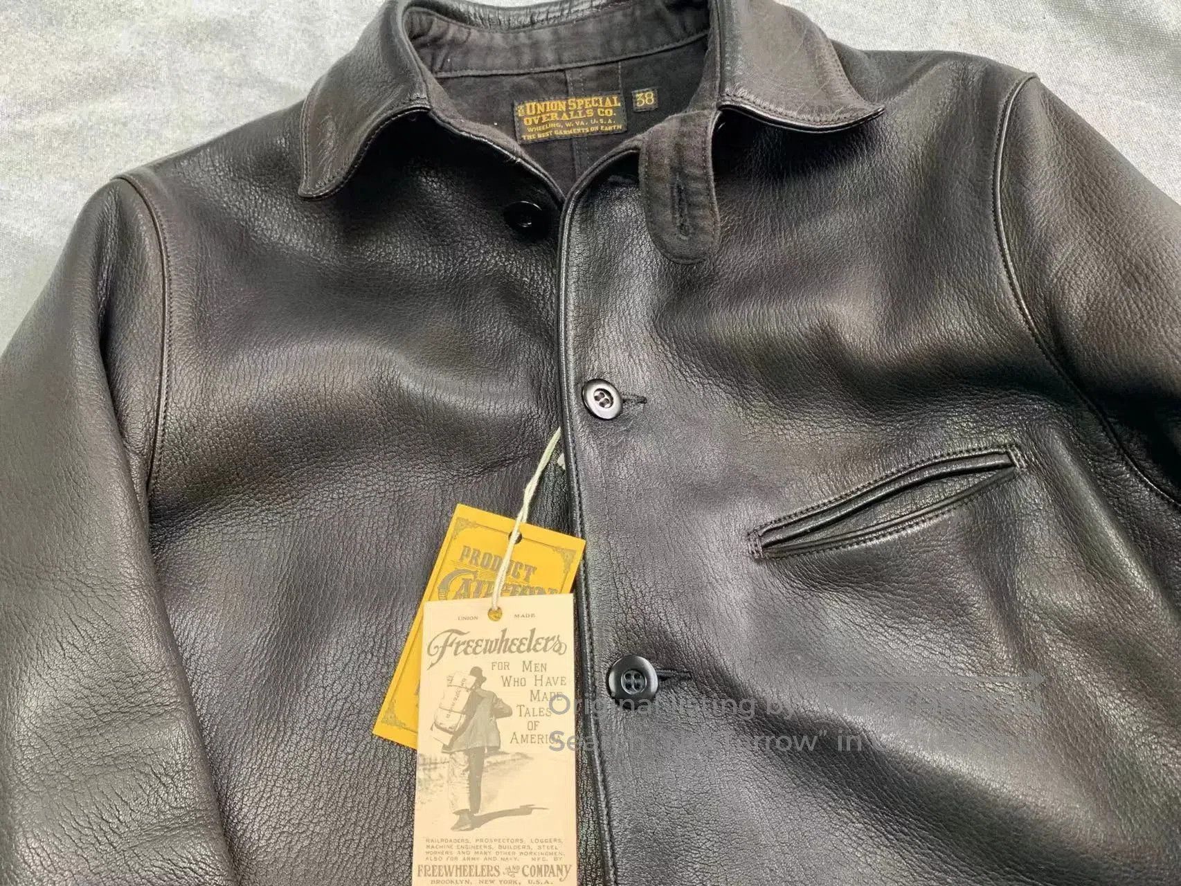 Freewheelers Black Deerskin Work Coat. Size US M / EU 48-50 / 2 - 7 Thumbnail