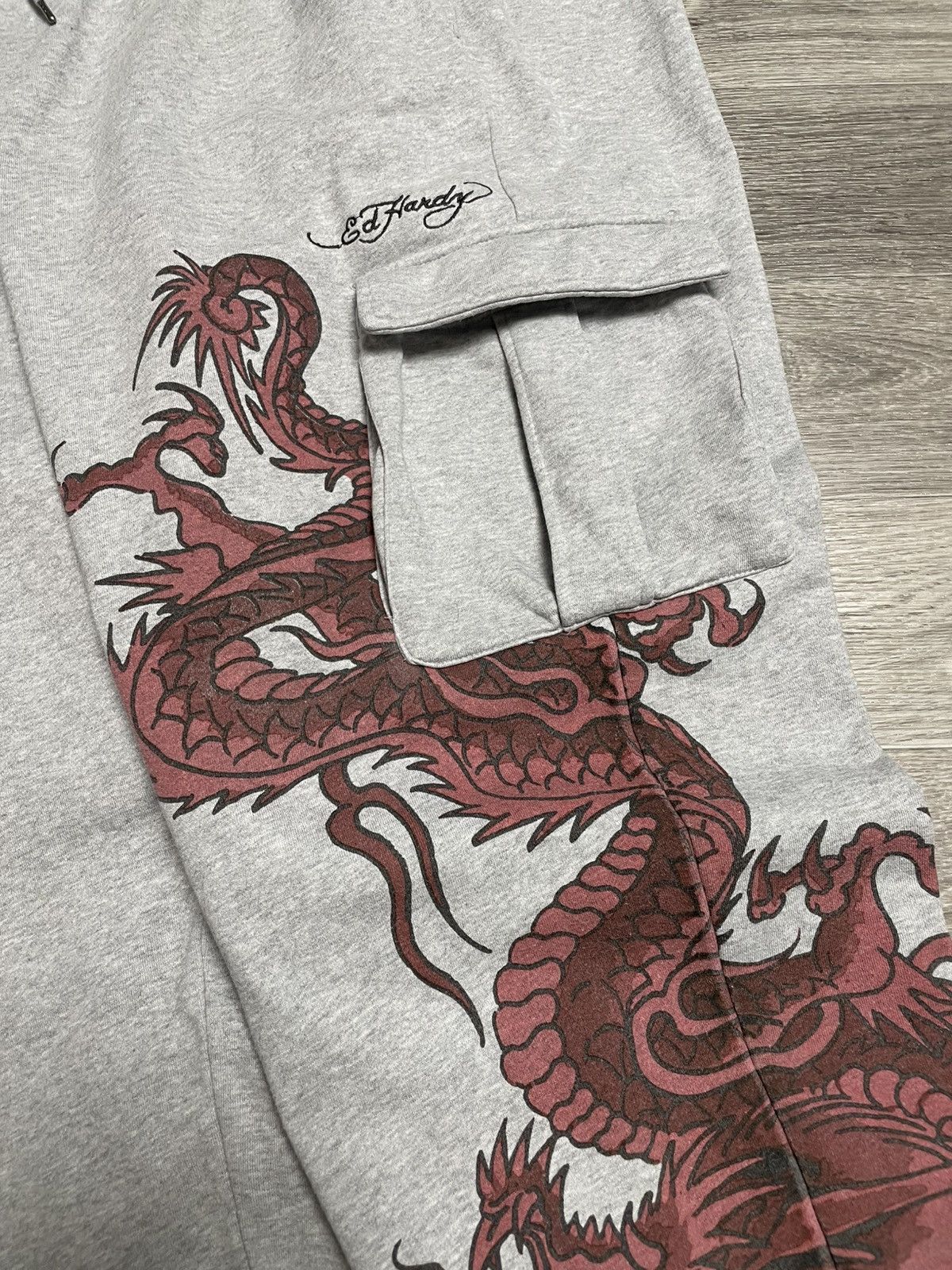 Ed Hardy Ed Hardy x Urban Outfitters Dragon Print Cargo Sweatpants Size US 36 / EU 52 - 4 Thumbnail
