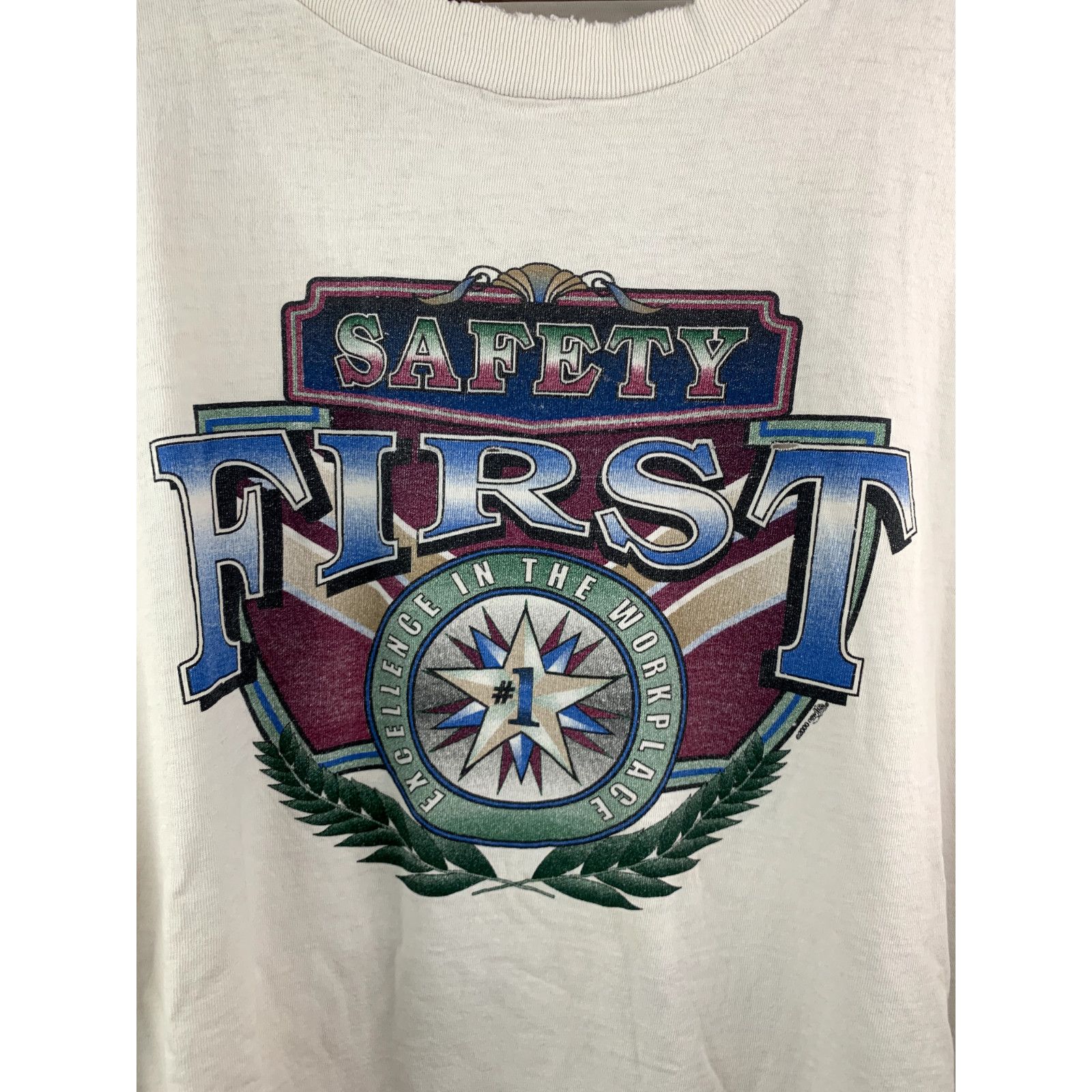 Vintage Vintage Safety Shirt First #1 Excellence Workplace Tee XL Size US XL / EU 56 / 4 - 2 Thumbnail