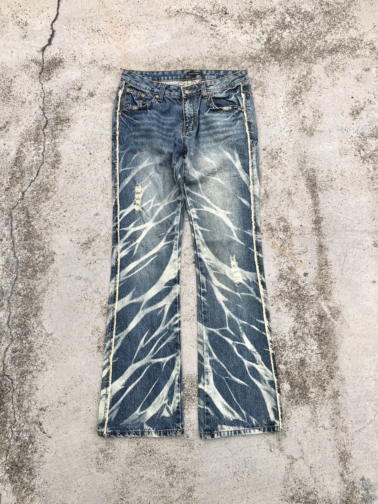 Japanese Brand FLARED WASHED BLUE DENIM BY PHILODO X Size 30" / US 8 / IT 44 - 1 Thumbnail