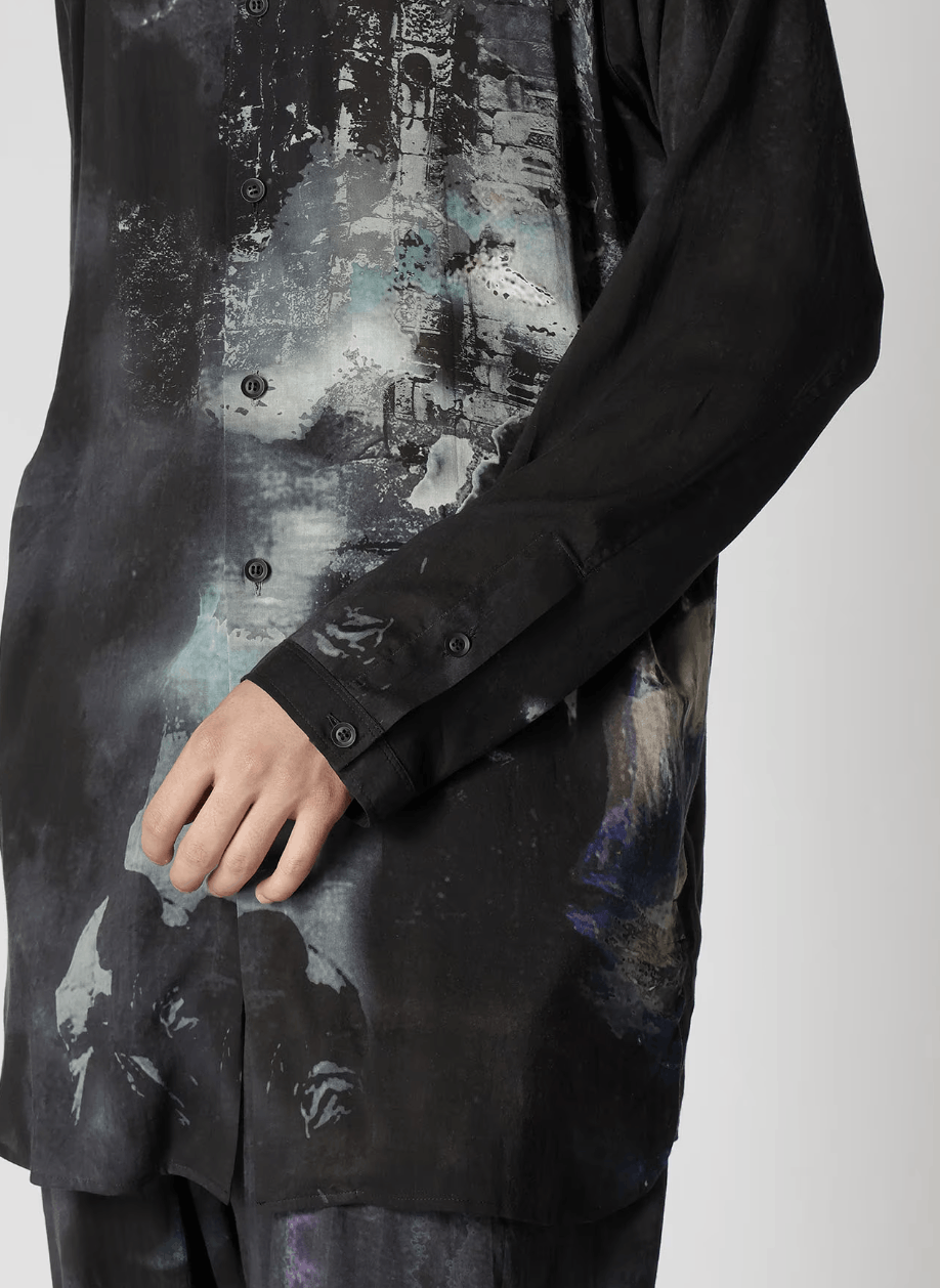 Yohji Yamamoto Yohji Yamamoto Pour Homme - Printed side gusset Blouse Size US M / EU 48-50 / 2 - 7 Thumbnail