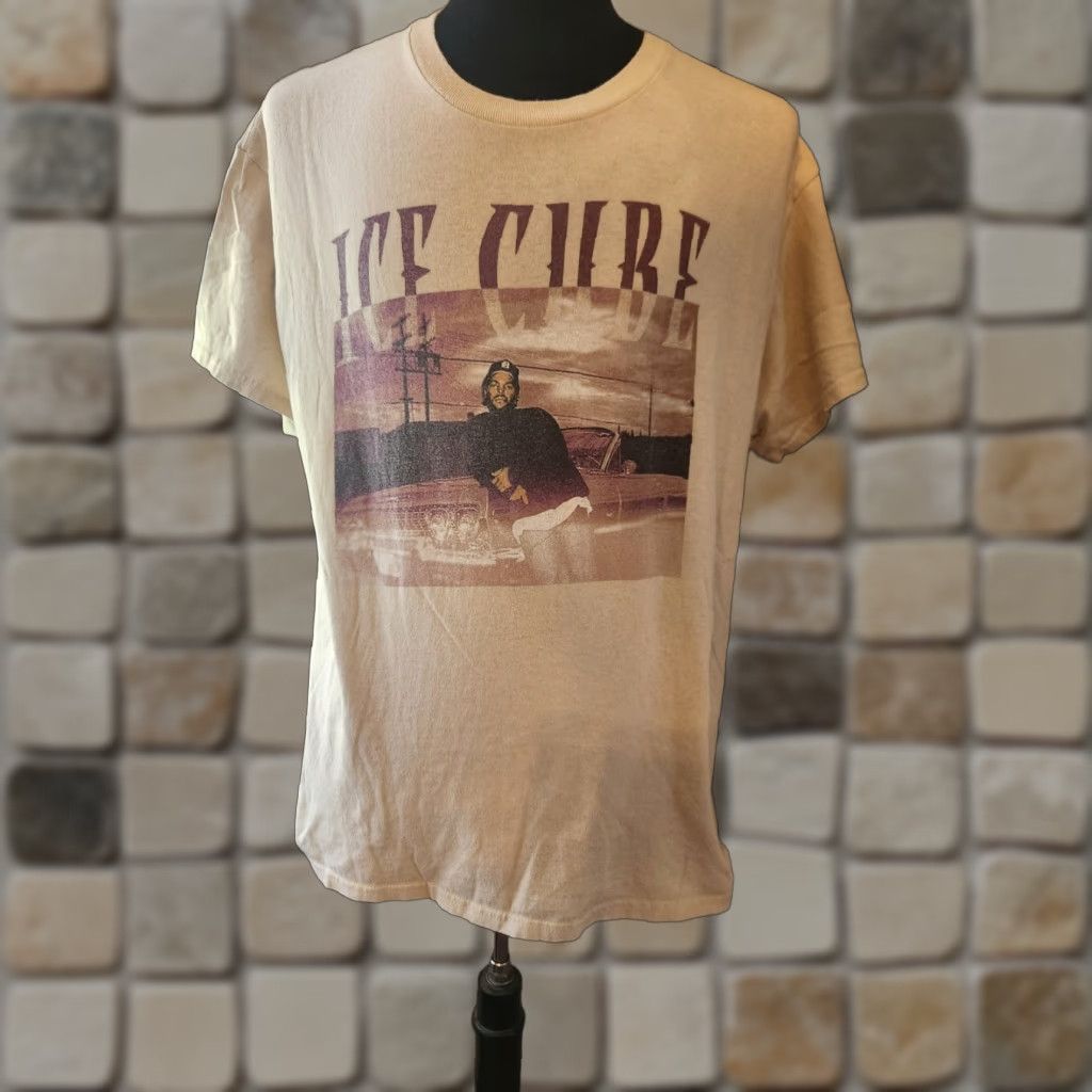 Vintage Ice Cube Men’s Cream Short Sleeve Cotton Graphic Tee Shirt XL Hip Hop Shirt Mens Crew Neck T-Shirt Size US XL / EU 56 / 4 - 1 Thumbnail