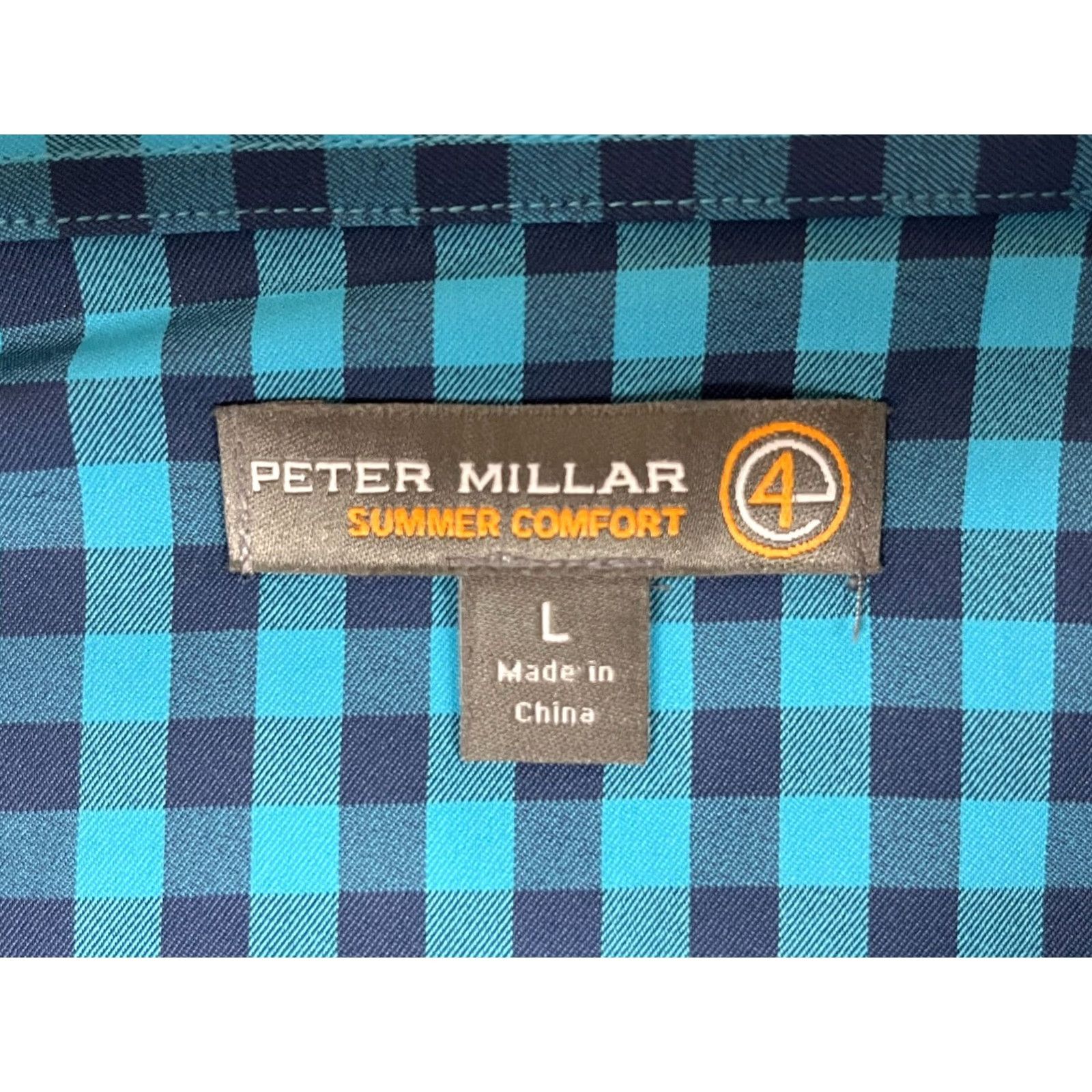 Peter Millar Peter Millar Summer Comfort Button-Up Shirt Mens Check Long Sleeve Sz L Blue Size US L / EU 52-54 / 3 - 5 Thumbnail
