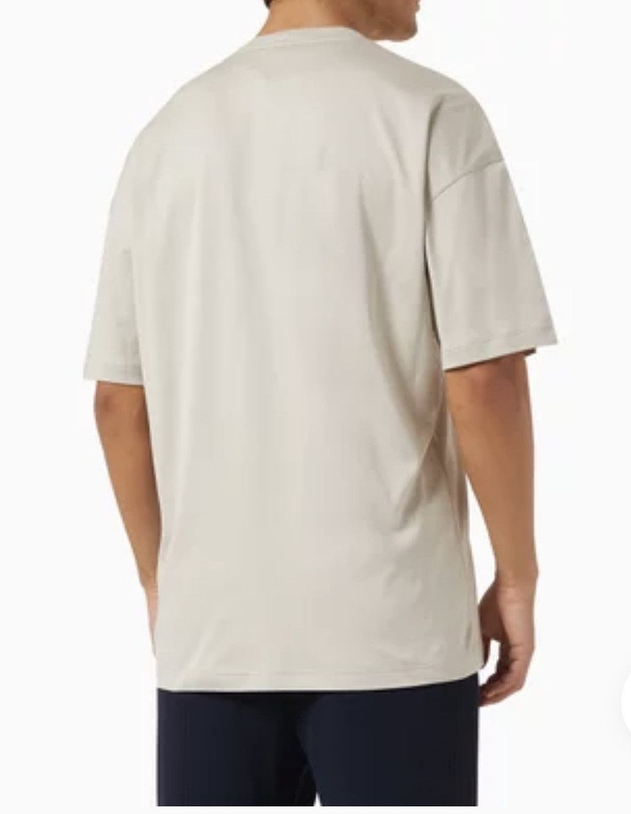 Giorgio Armani GIORGIO ARMANI Cursive brand-print cotton T-shirt 48 beige Size US XXL / EU 58 / 5 - 4 Thumbnail