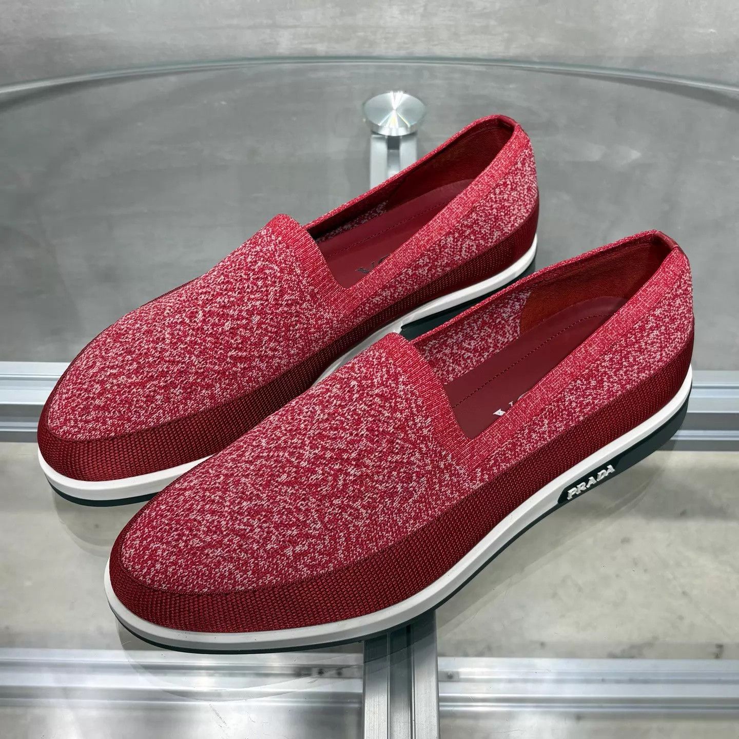 Prada Prada Red Slip-On 39 (New Without Box) Size US 5 / EU 37 - 2 Thumbnail