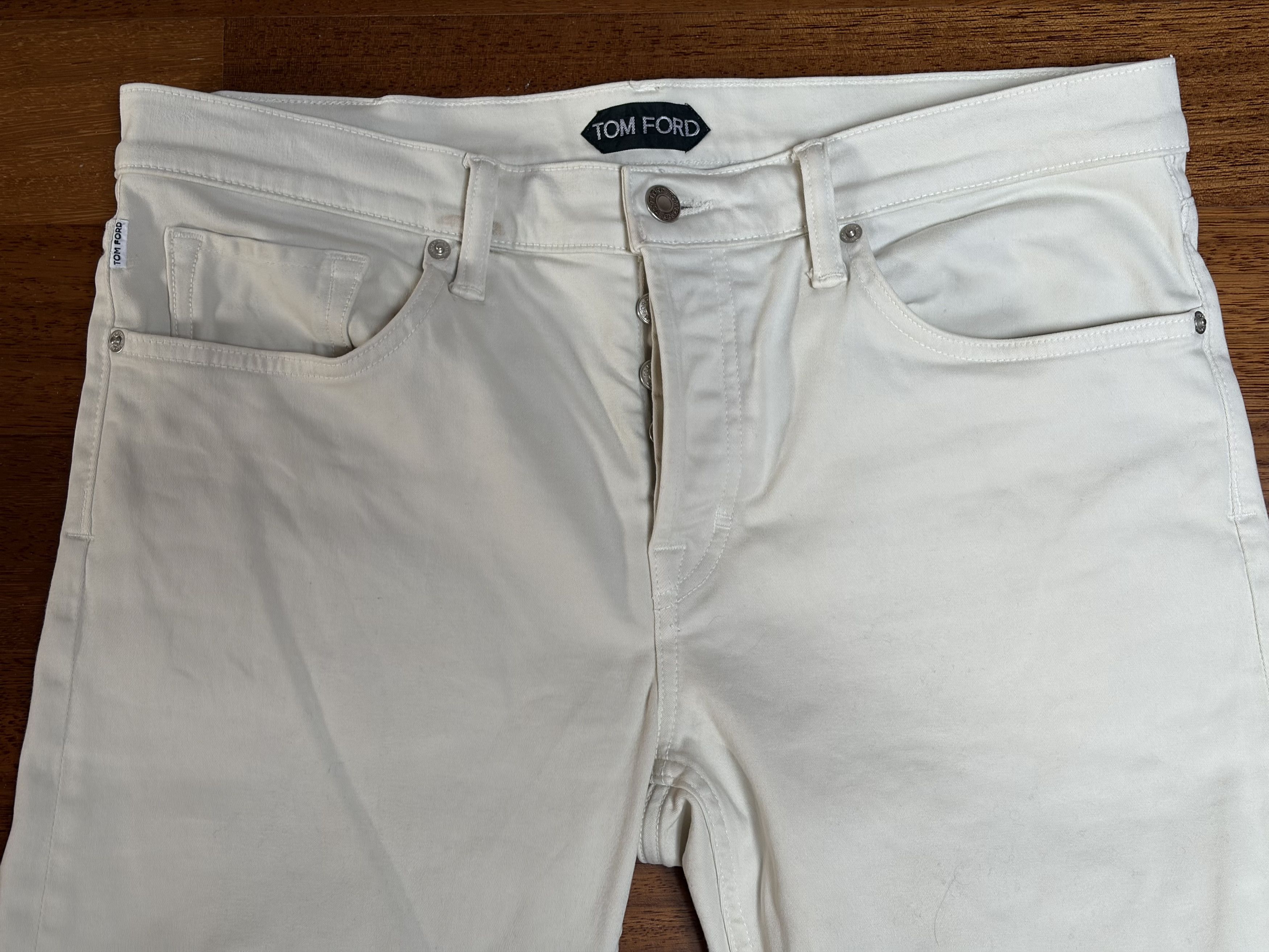 Tom Ford Beige Clean Compact Twill Slim Fit 5 Pocket Trouser Size US 34 / EU 50 - 4 Thumbnail