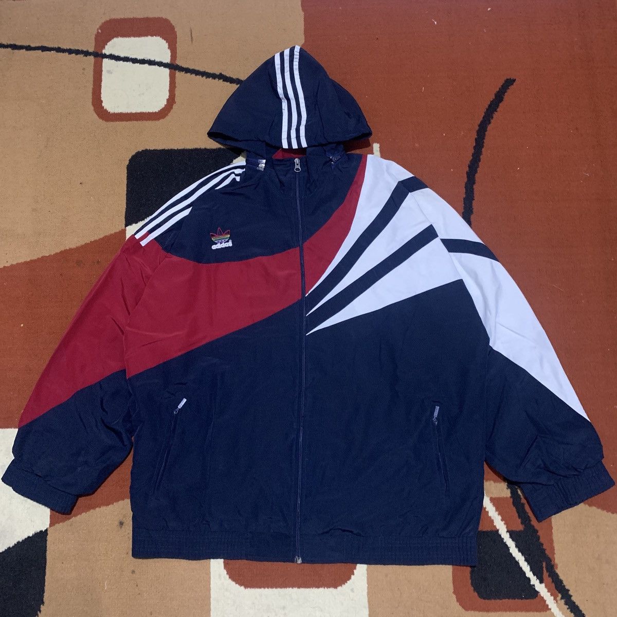 Adidas Vintage Adidas 90s Windbreaker Jacket Size US XL / EU 56 / 4 - 1 Thumbnail