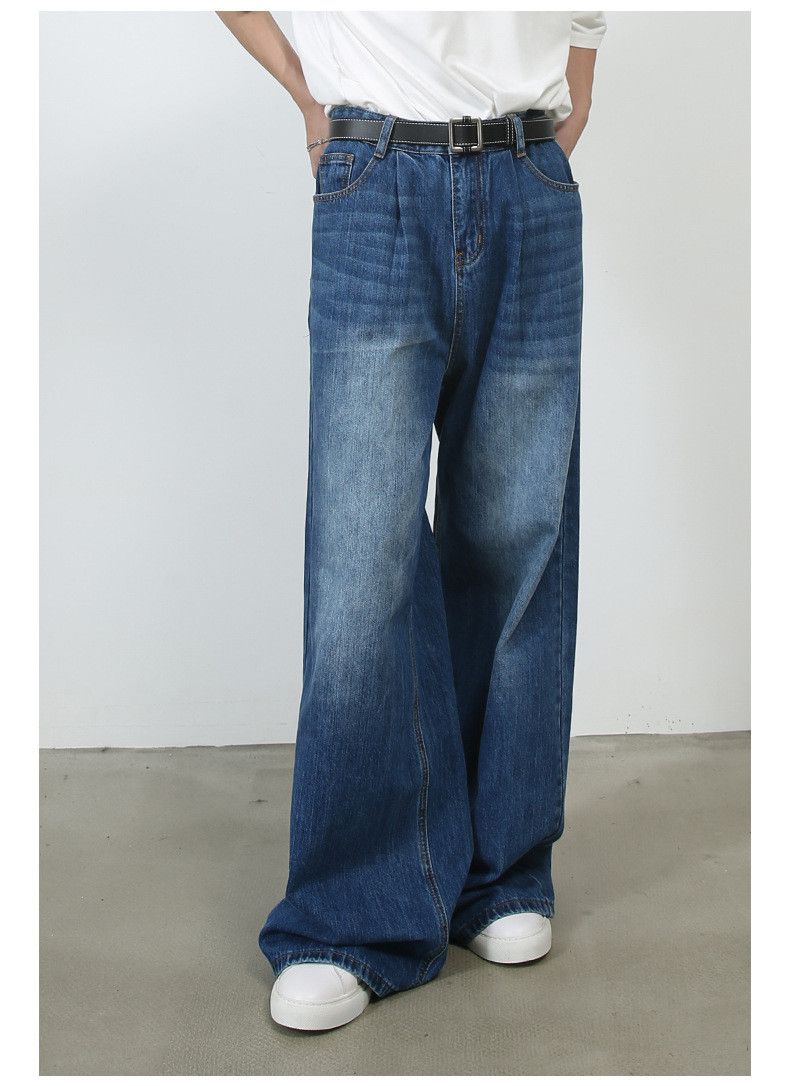 Japanese Brand American retro men's washed loose straight leg jeans Size US 32 / EU 48 - 1 Thumbnail