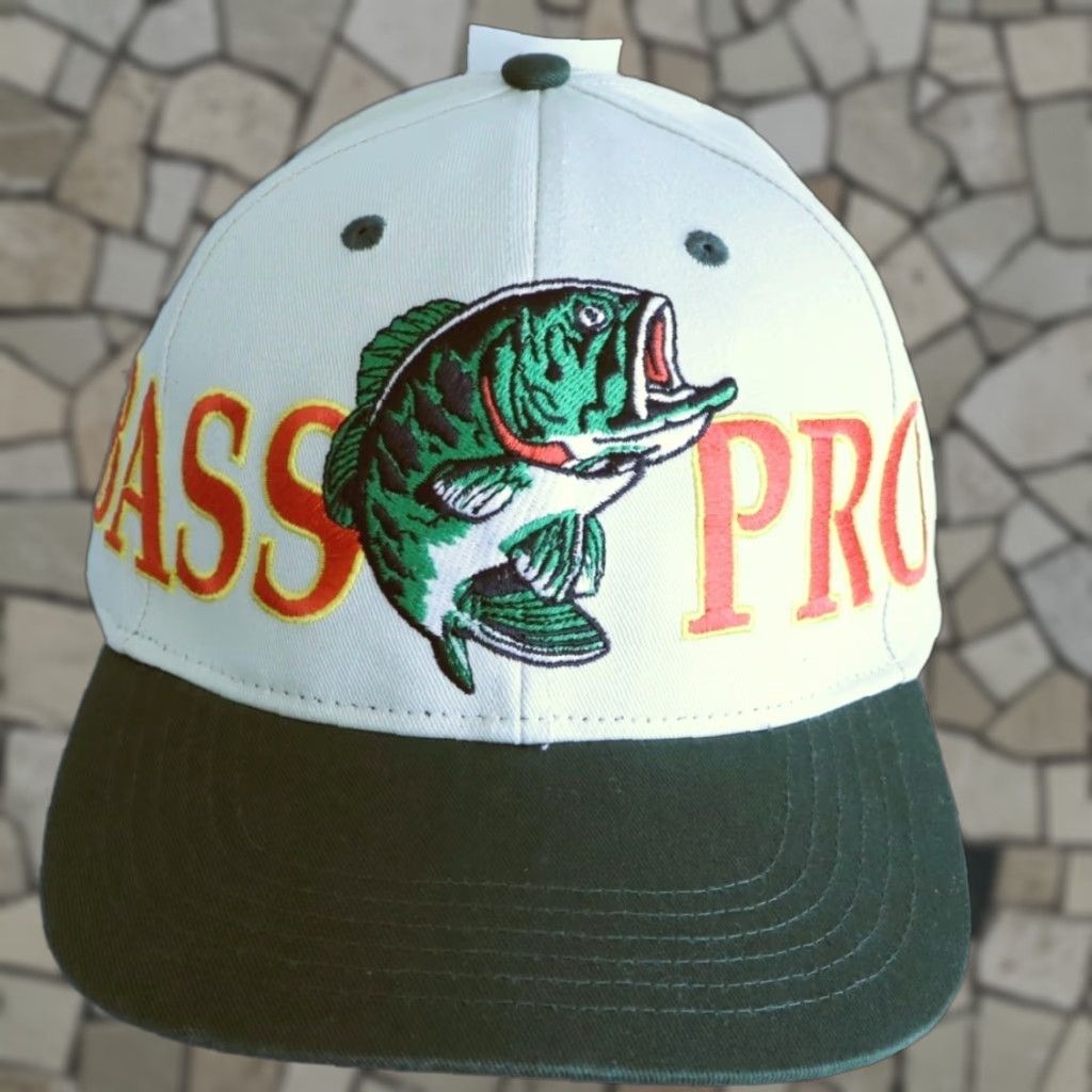 Bass Pro Shops Bass Pro Shops Wrap Around Embroidered Beige Twill Trucker Snapback Hat Men's OS Size ONE SIZE - 1 Thumbnail