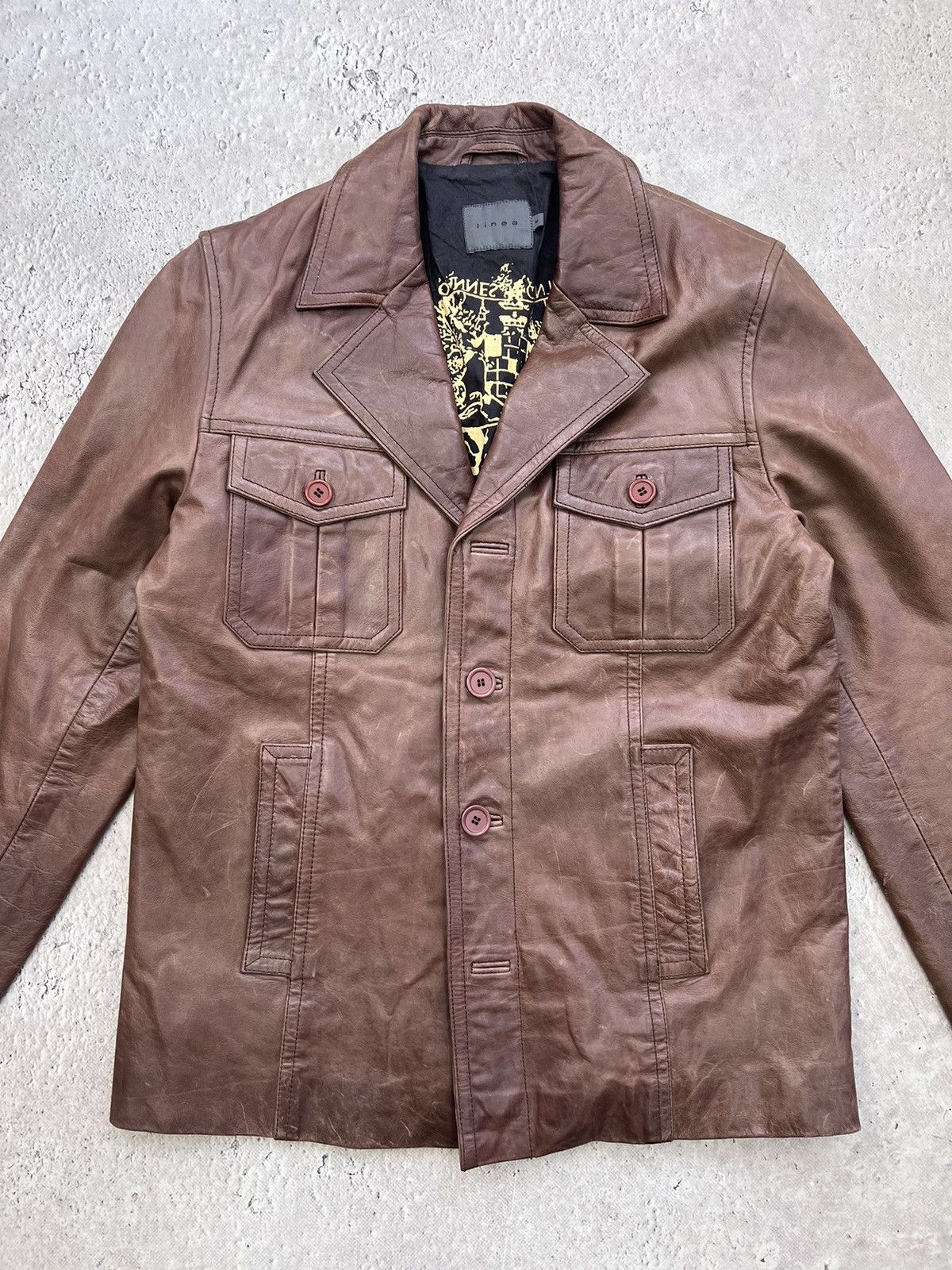Vintage BLAZER Avant Garde Leather BROWN Jacket DISTRESSED Size US M / EU 48-50 / 2 - 5 Thumbnail
