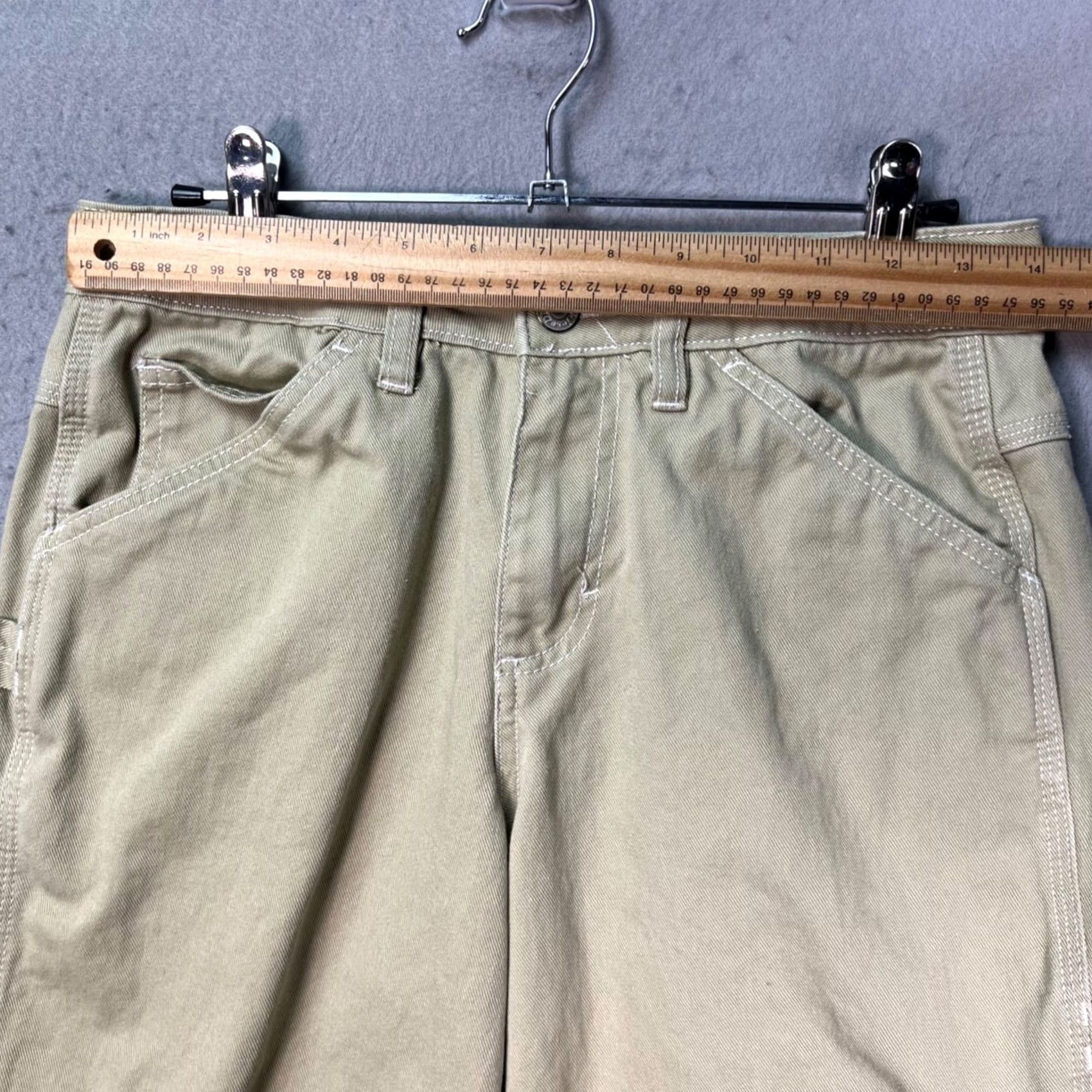 Dickies Dickies Womens 3 / 26 Khaki Carpenter Pants Cotton Workwear Relaxed Fit Pants Size 26" / US 2 / IT 38 - 5 Thumbnail