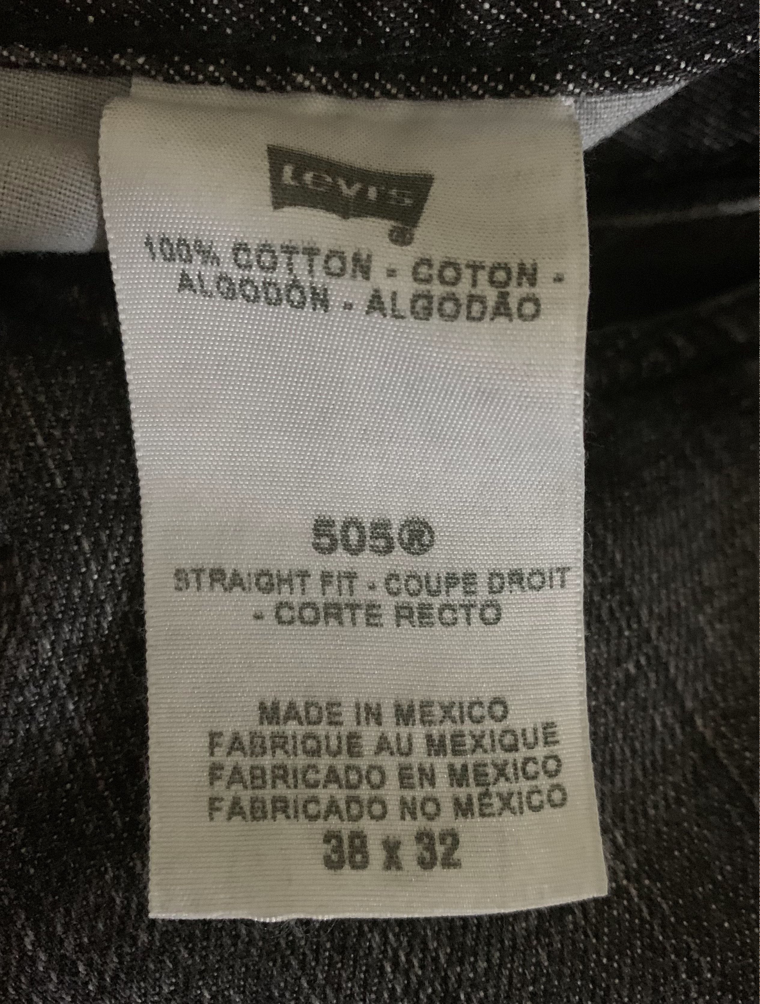 Levi's Levis 505 Jeans Men's 38x32 Black Wash Denim Straight Fit Size US 38 / EU 54 - 3 Thumbnail