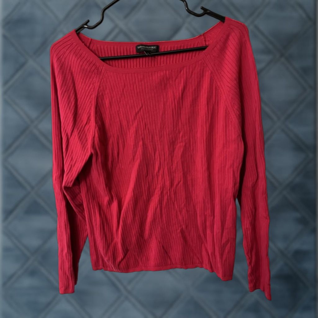 Banana Republic VINTAGE Banana Republic Red Pinkish Square Neck Y2K Sweater Women’s XL Size Size XL / US 12-14 / IT 48-50 - 1 Thumbnail