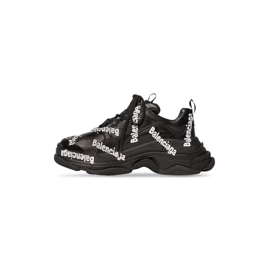 Balenciaga o1mt1gz0225 Triple S Logotype Sneakers in Black Size US 8 / IT 38 - 3 Thumbnail