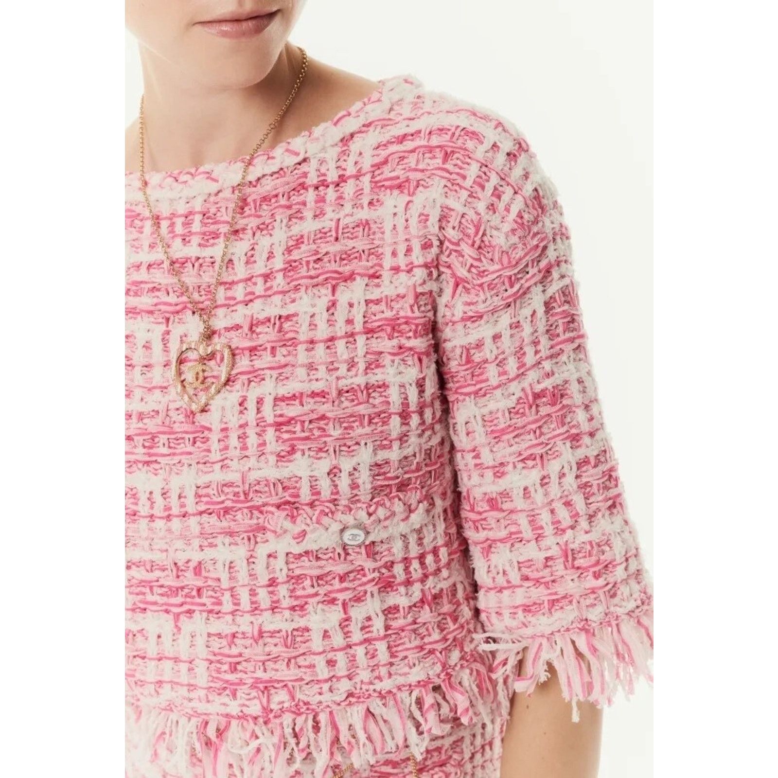 Chanel Chanel 24P Tweed CC Logo Short Sleeve Pullover Top 38 Size XS / US 0-2 / IT 36-38 - 1 Thumbnail