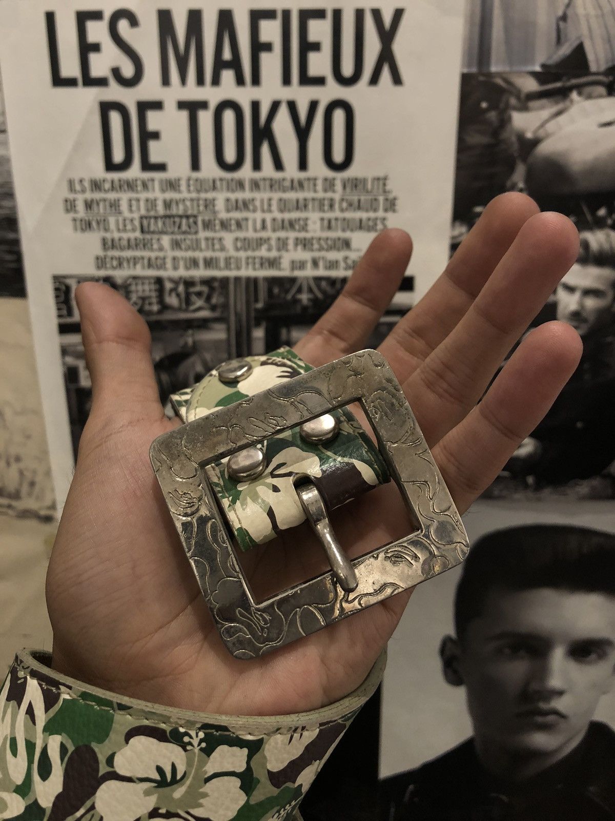 Bape Aloha Camo Leather Belt Size 32 - 2 Thumbnail
