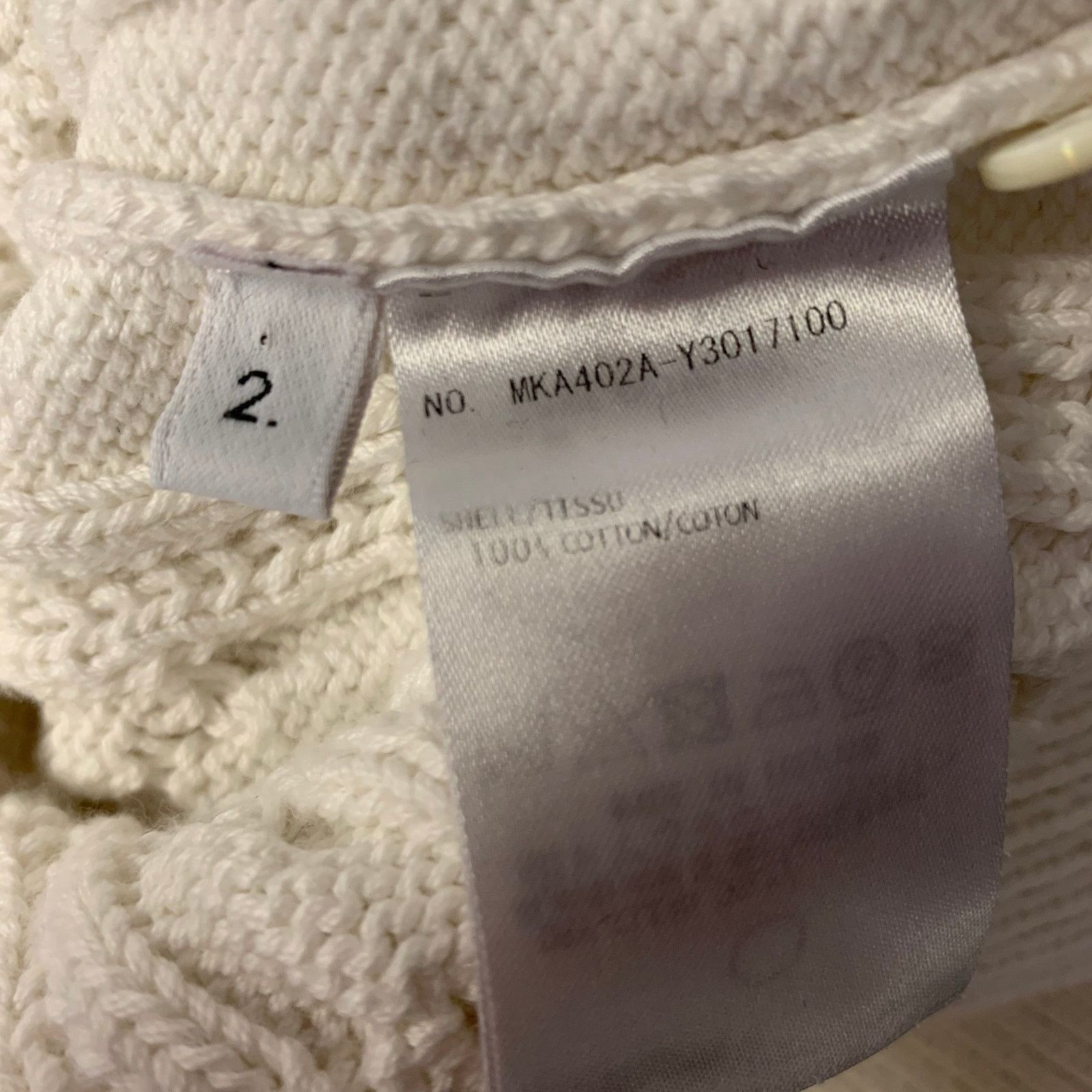 Thom Browne THOM BROWNE Size M White Grey Cotton Cable Knit Sweater Size US M / EU 48-50 / 2 - 7 Thumbnail