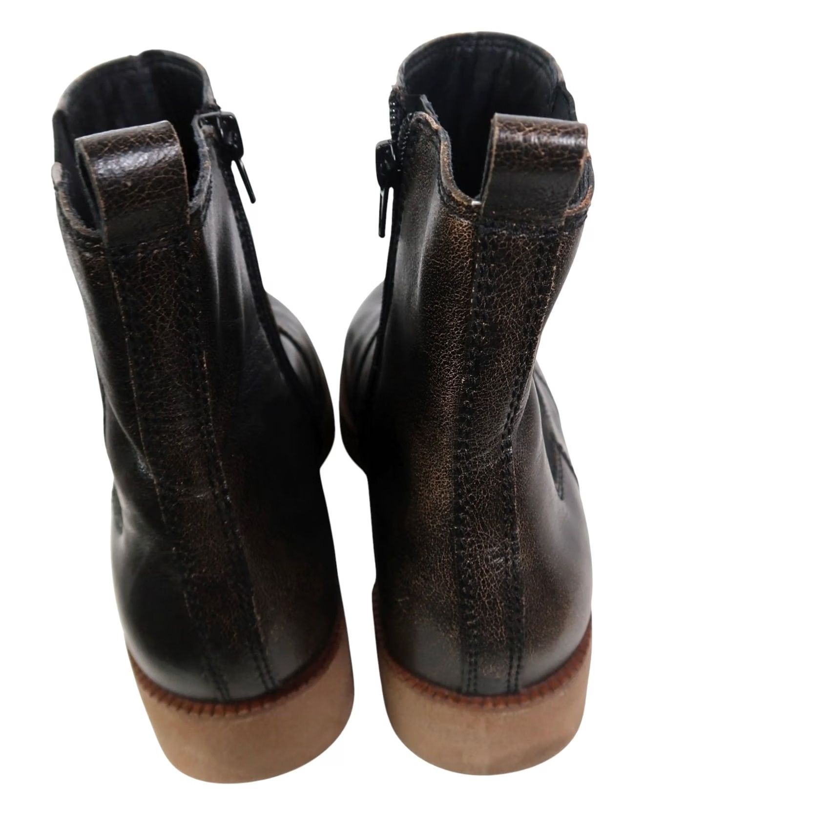 Lucky Brand Lucky Brand Ressy Black Leather Bootie Women 10 Leather Zip Casual Ankle Boots Womens Low Heel Fall Spring Winter Size US 10 / IT 40 - 5 Thumbnail