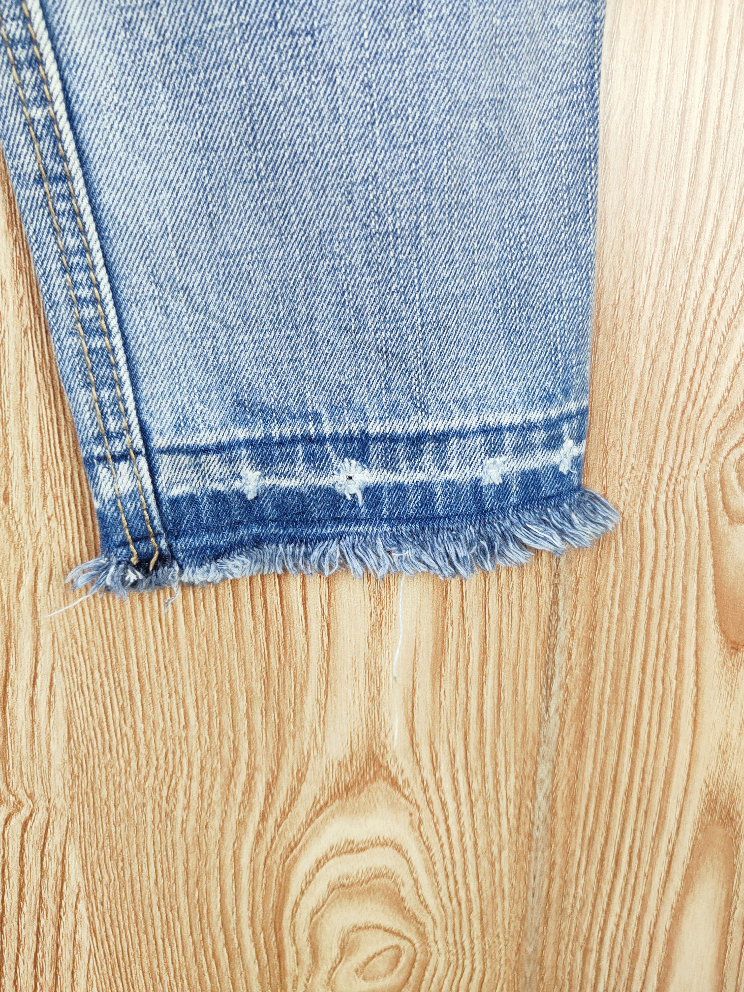 Japanese Brand OZOC Blue patchwork Distressed Ripped Jeans #W601 Size 30" / US 8 / IT 44 - 11 Thumbnail