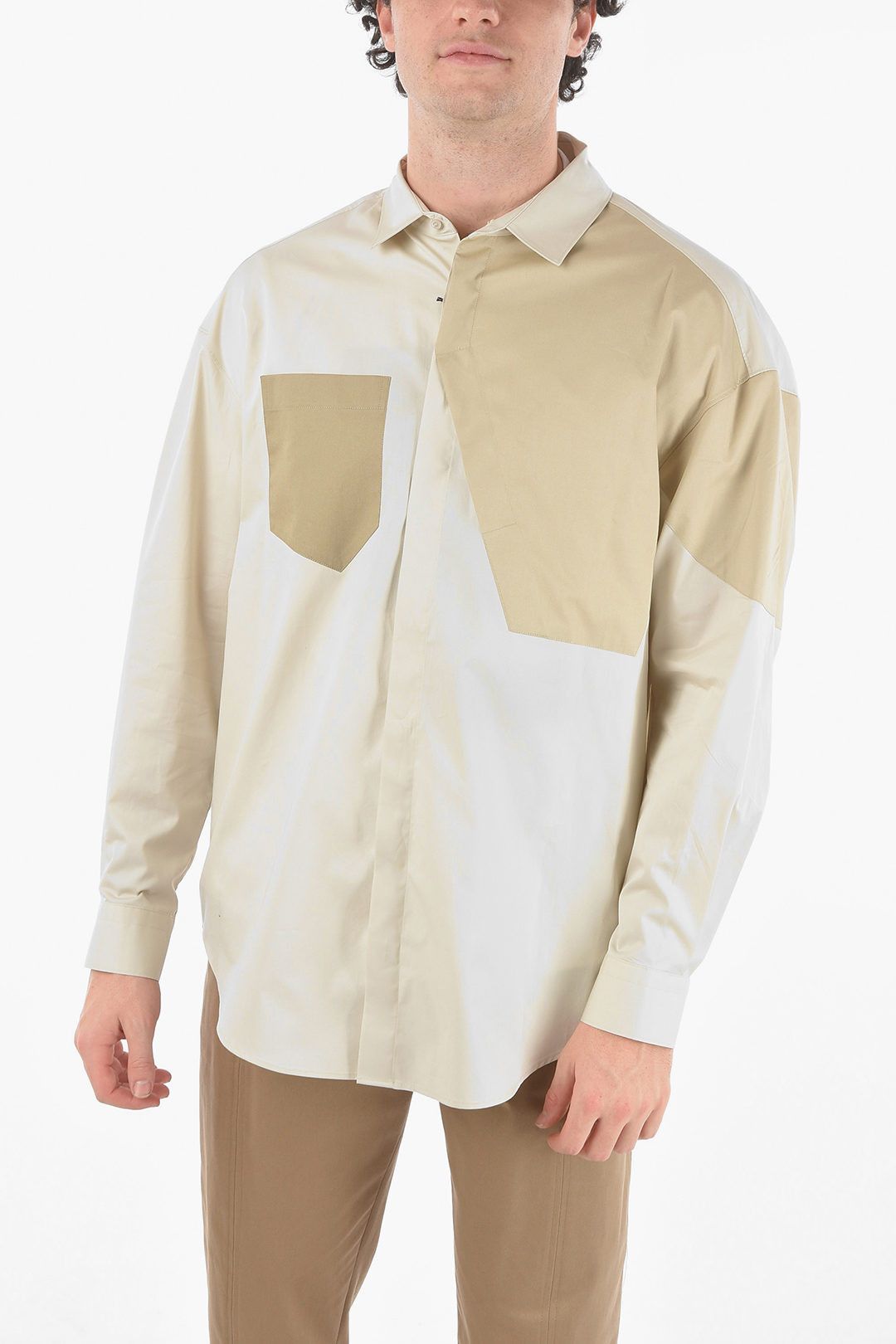image of Neil Barrett Og1Mm1223 Shirt In Beige, Men's (Size Small)