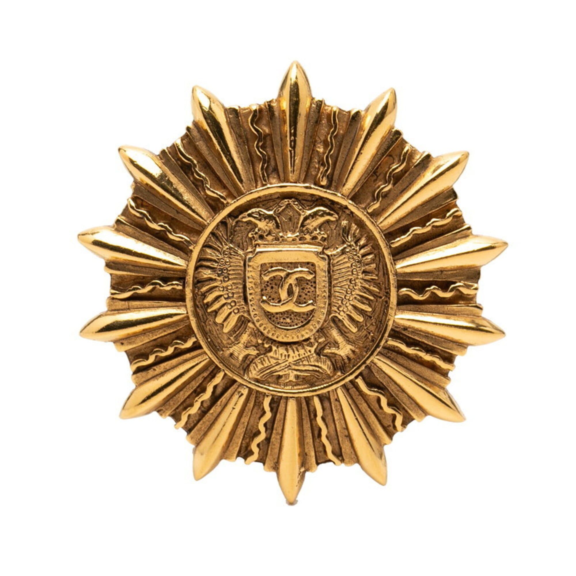Chanel Chanel Emblem Coco Mark Brooch, Gold Plated, Women's CHANEL Size ONE SIZE - 1 Thumbnail