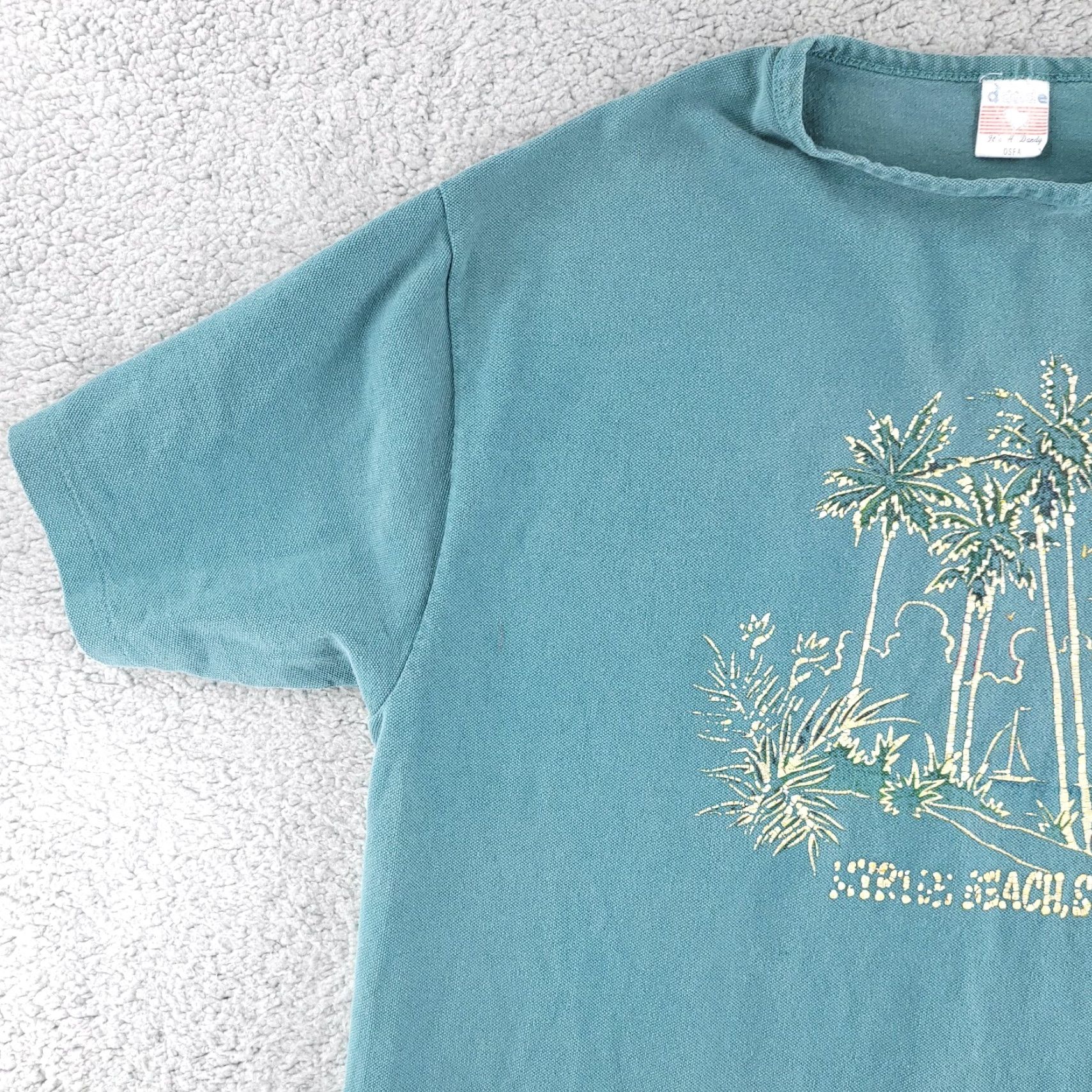 Vintage VTG Dande Shirt Dress Women's XL Made in USA Myrtle Beach Teal Blue 90s Beach USA Vintage Shirt Dress Womens XL Blue Size XL / US 12-14 / IT 48-50 - 4 Thumbnail