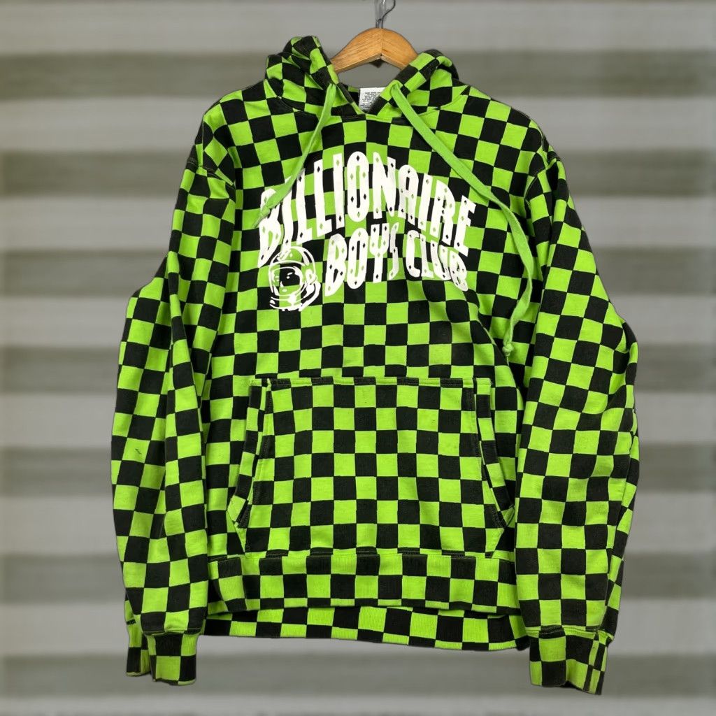 VINTAGE Billionaire Boys Club Hoodie Mens 2XL Green Checkered