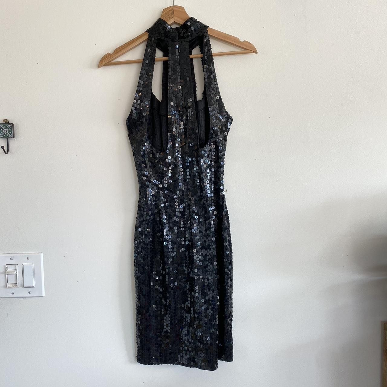Vintage NITELINE VINTAGE BLACK SEQUIN MINI DRESS CUTOUT 1980S 4 Size S / US 4 / IT 40 - 4 Thumbnail
