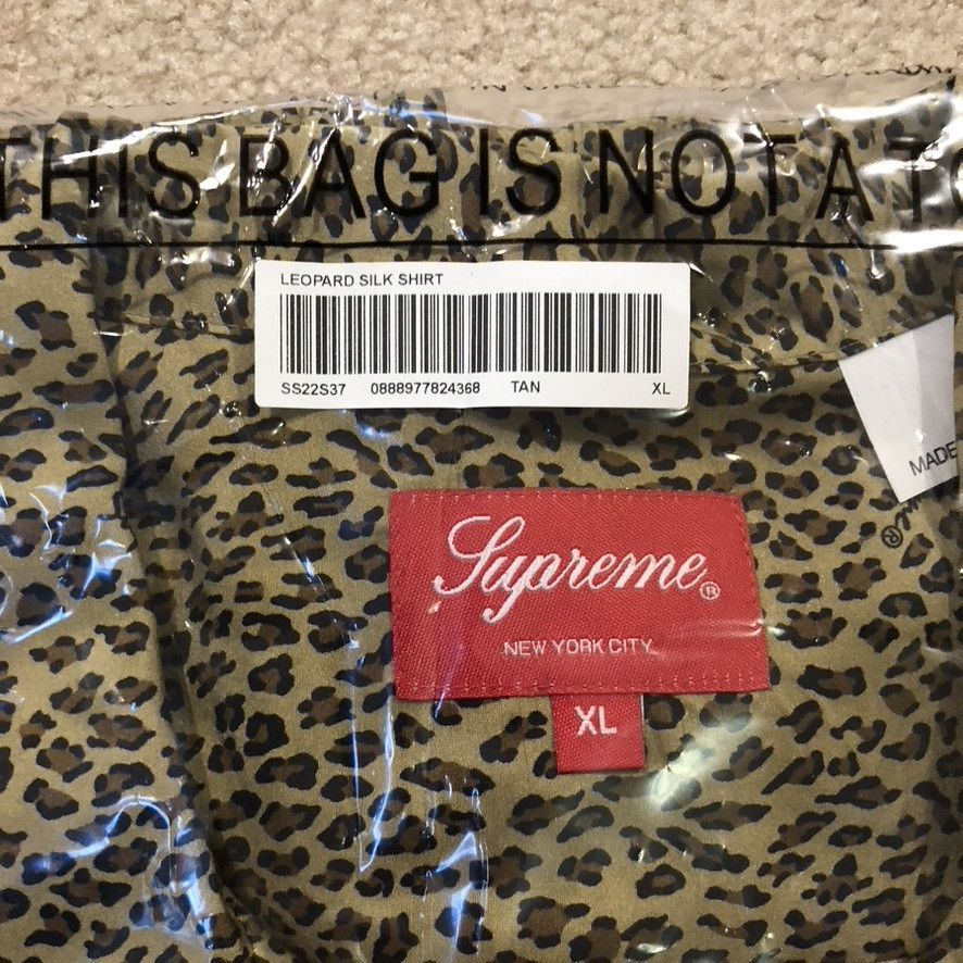 Supreme S/S 2022 Silk Leopard Shirt 'Tan' Size US XL / EU 56 / 4 - 6 Thumbnail