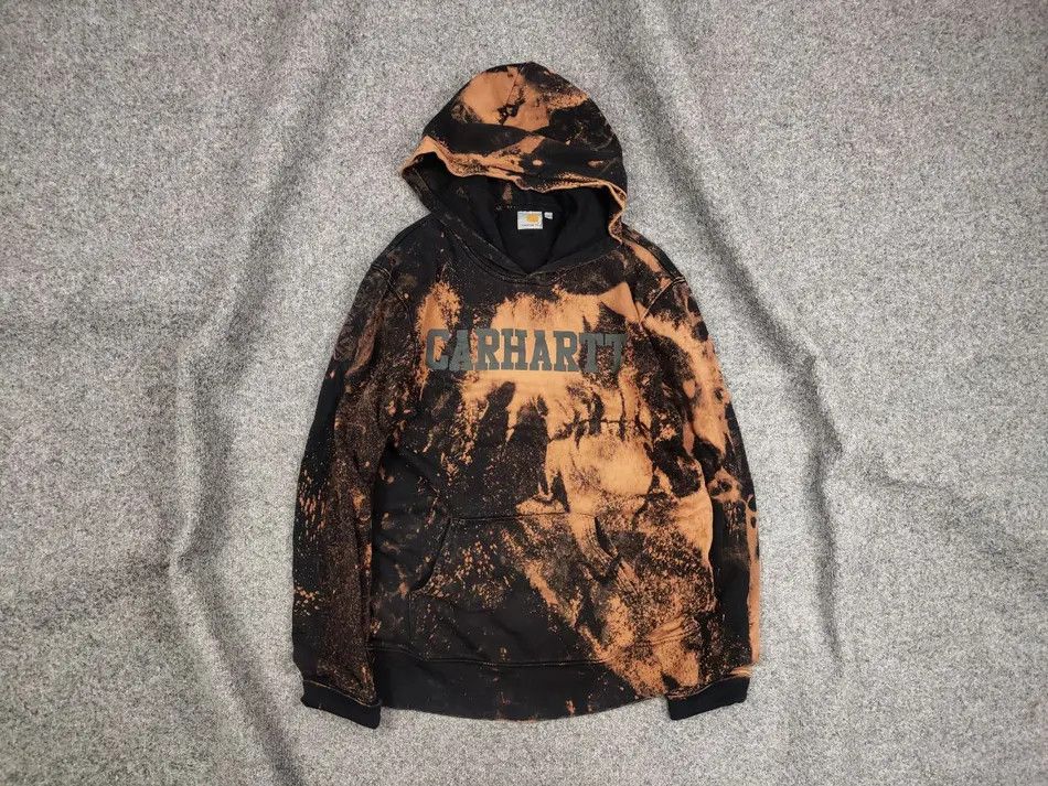 Carhartt Carhartt Tie-dye Black Logo college Hooded Sweat Vintage Size US M / EU 48-50 / 2 - 1 Thumbnail
