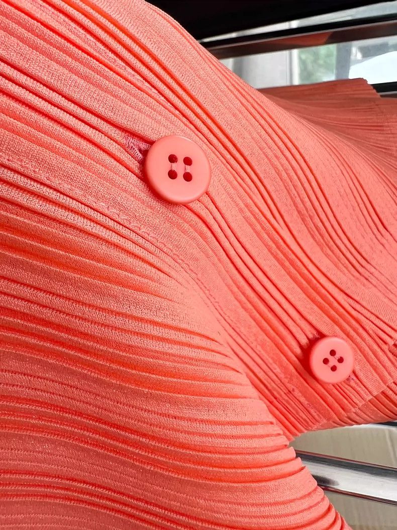 Issey Miyake Issey Miyake size:3 Orange pleated rib cardigan Size S / US 4 / IT 40 - 9 Thumbnail