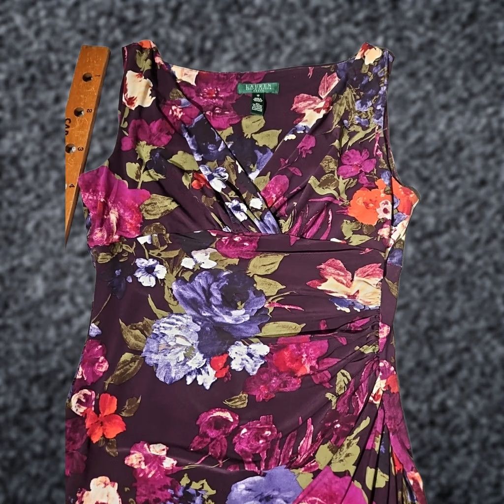 Ralph Lauren Lauren Ralph Lauren Dress Womens Sz 12 Multicolor Floral Shift Ruched Midi Shirt Dress Womens Size 12 Multicolor Floral Shift Ruched Midi Size XL / US 12-14 / IT 48-50 - 1 Thumbnail