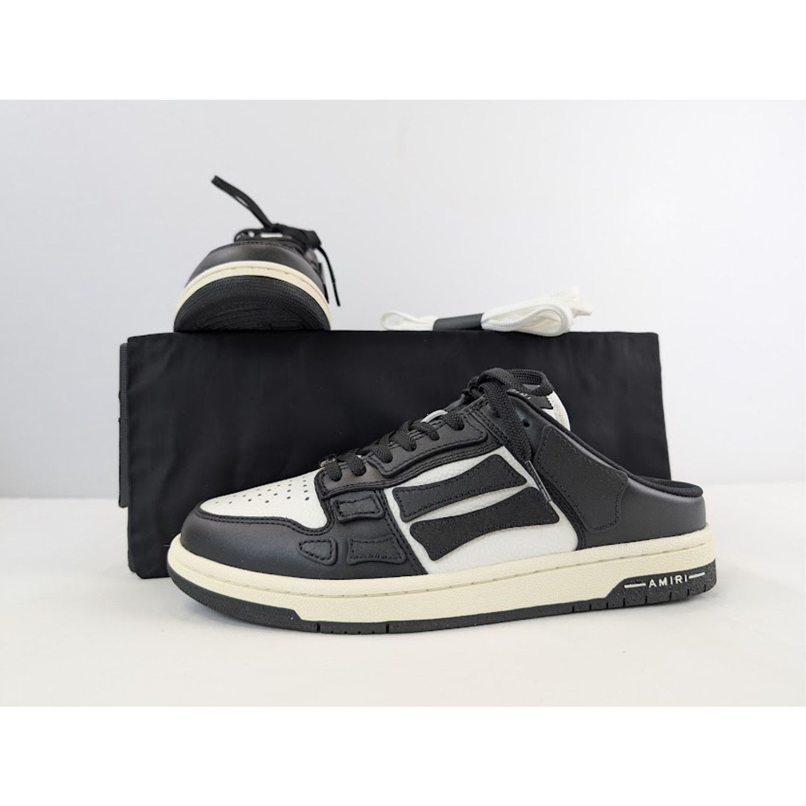 Amiri o1rshd1 Skel Low Top Mule Sneakers in Black / White Size US 10 / EU 43 - 21 Thumbnail