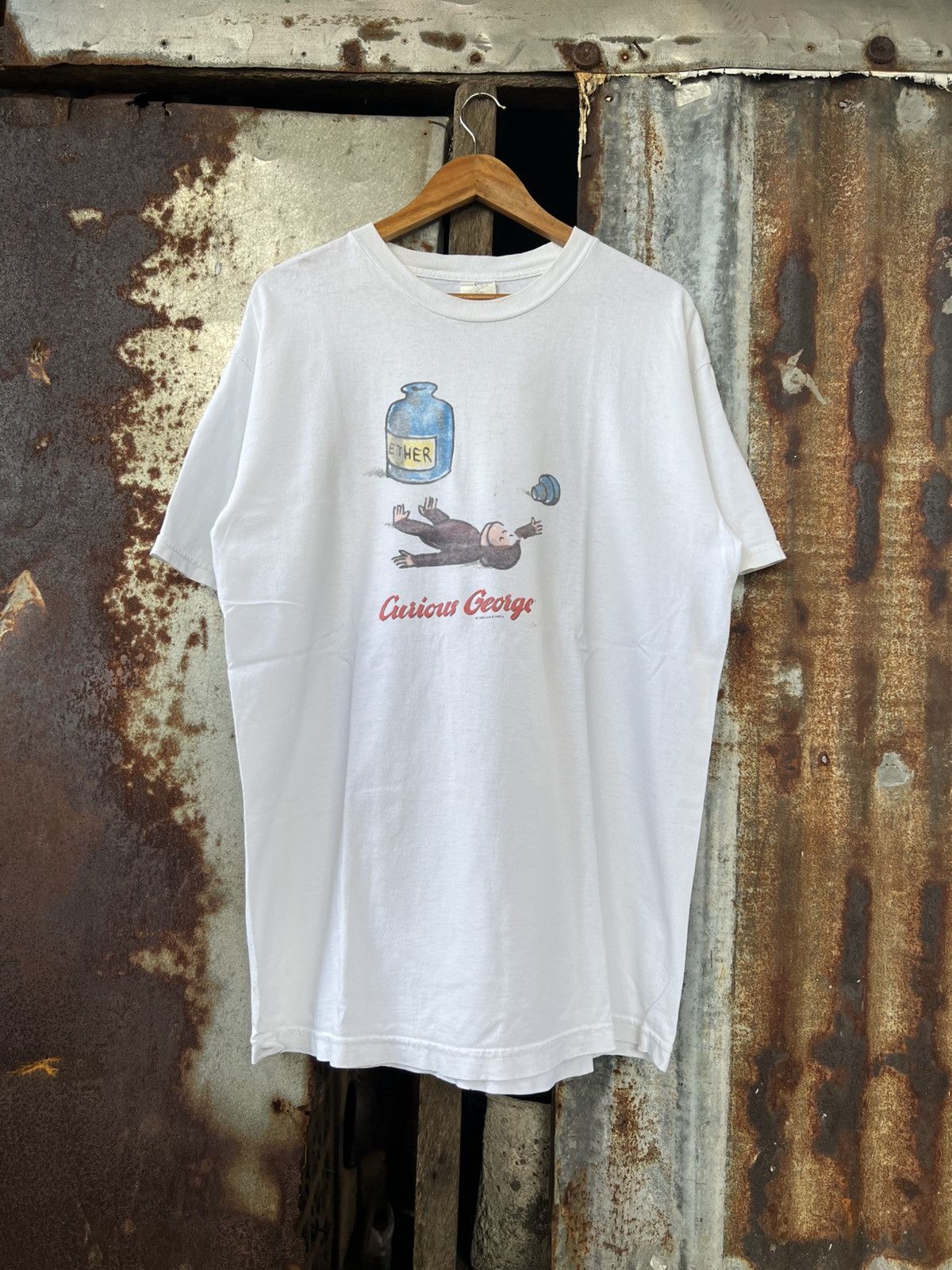 Vintage Vintage 90s Curious George Ether Tee Size US XL / EU 56 / 4 - 1 Thumbnail